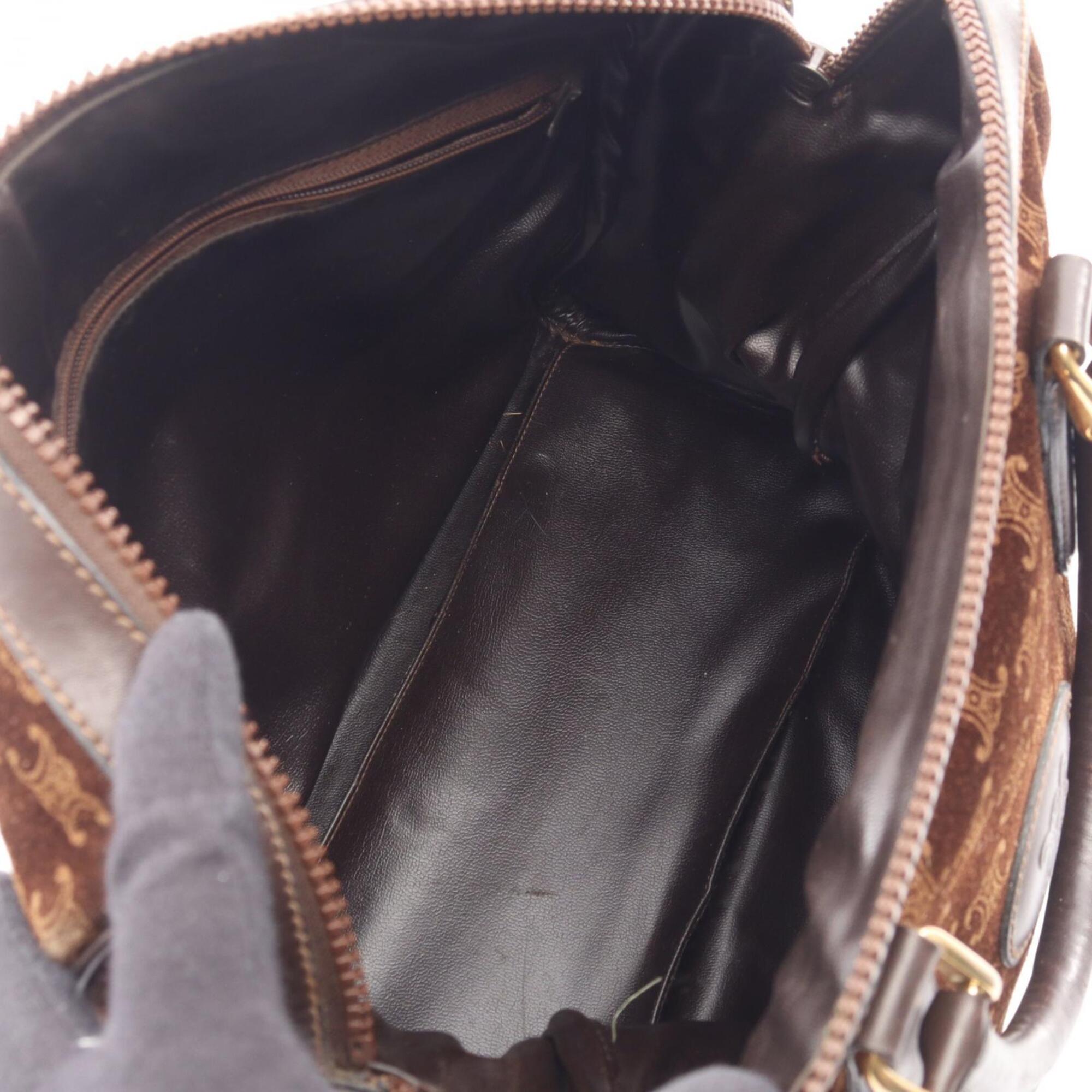 Celine Brown Suede Leather Handbag (Pre-Owned)