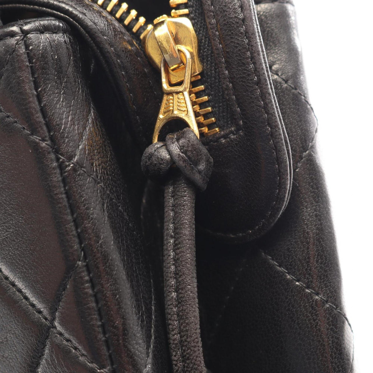 Chanel Matelasse Black Leather Backpack Handbag (Pre-Owned)