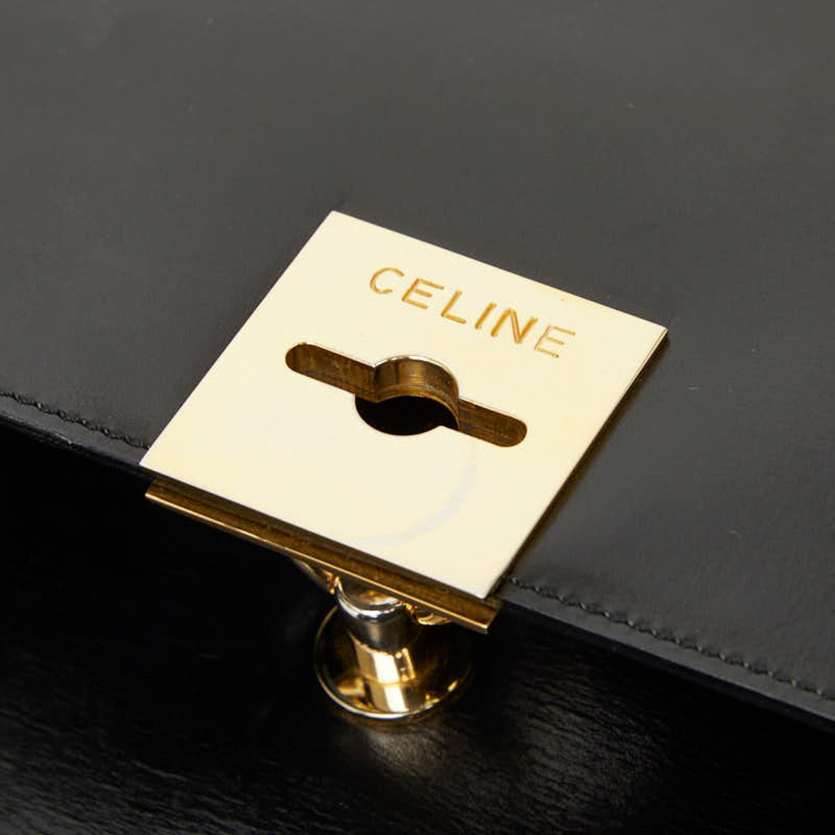 Celine Black Leather Handbag Shoulder Bag (Pre-Owned)