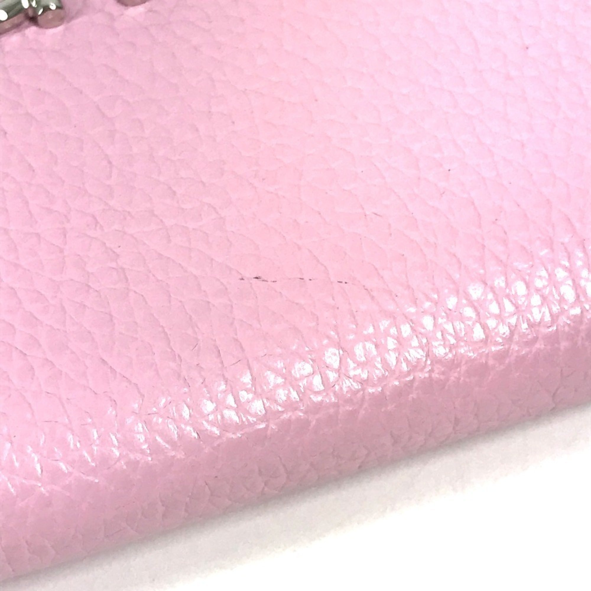 Salvatore Ferragamo Pink Leather Coin Purse/Coin Case (Pre-Owned)