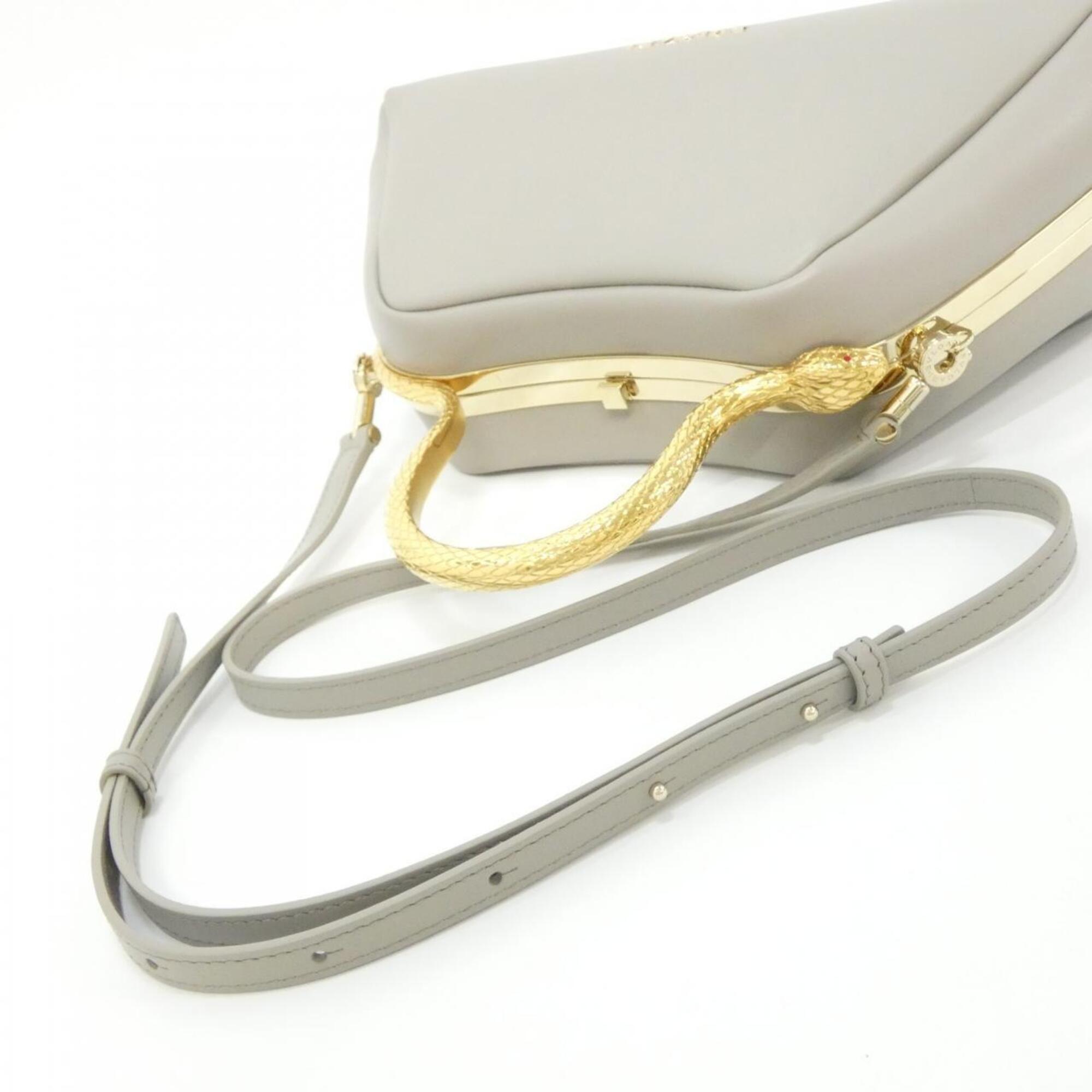 Bvlgari Gray Leather Handbag (Pre-Owned)