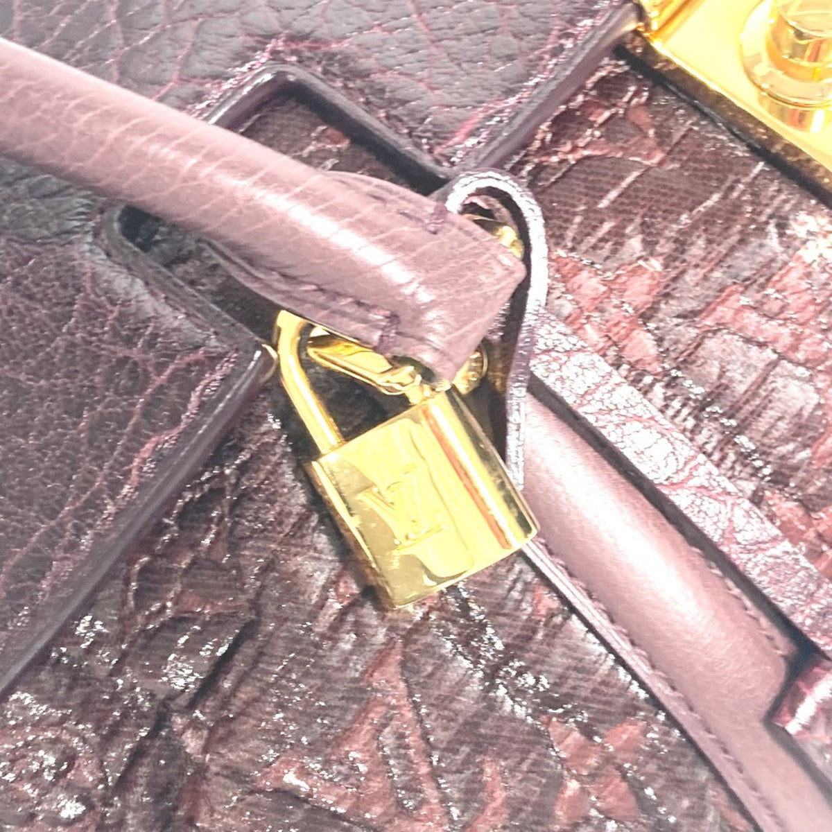 Louis Vuitton Purple Coated Canvas Leather Handbag Tote Bag (Pre-Owned)