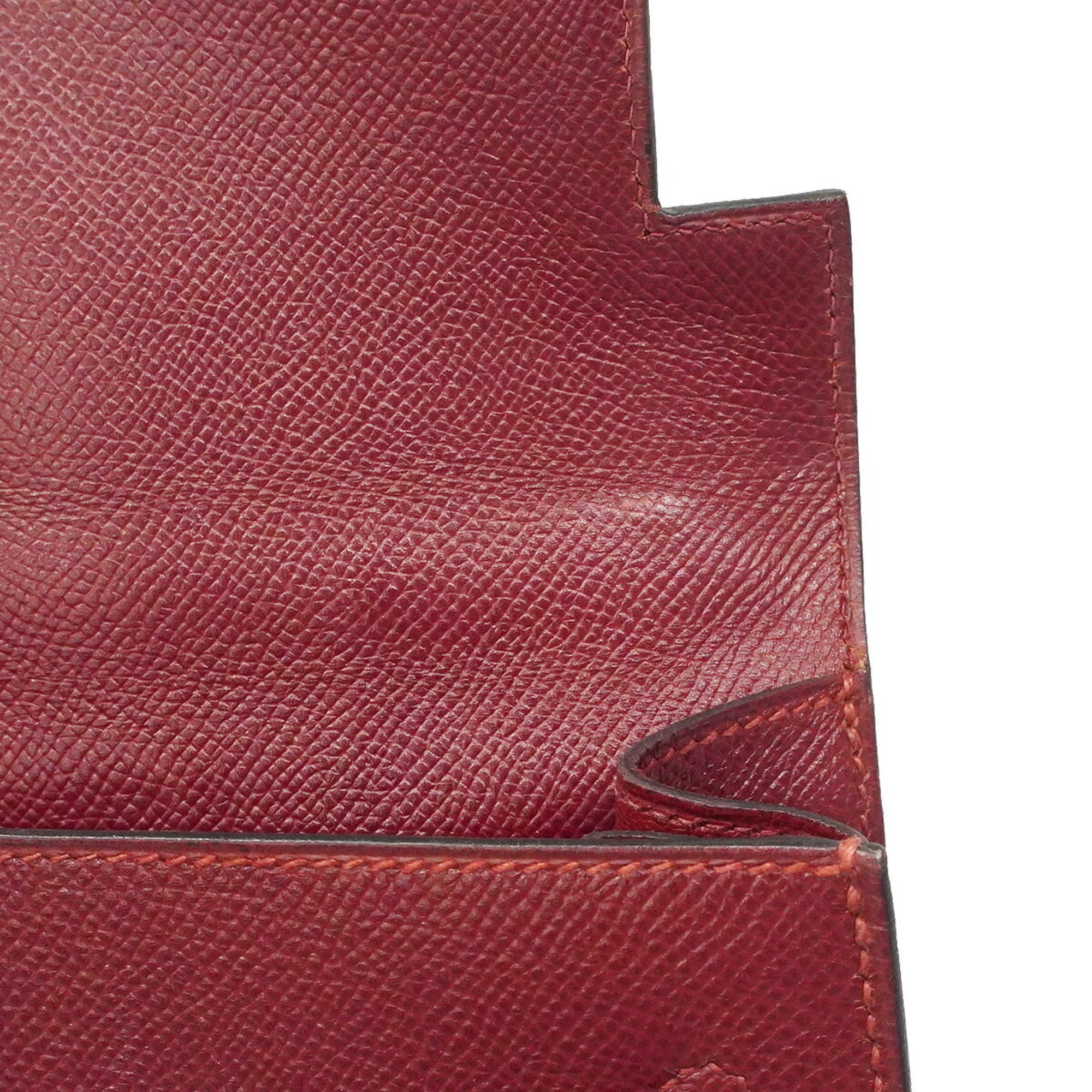 Hermes Rouge H Epsom Leather Leather Handbag (Pre-Owned)