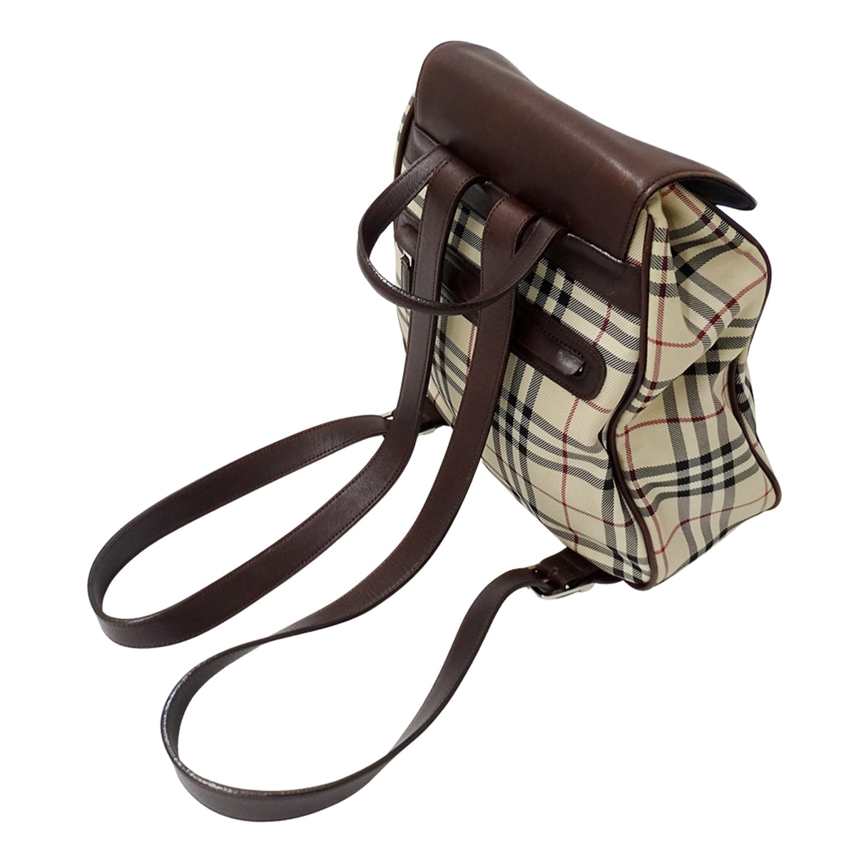 Burberry Beige Brown Canvas Handbag (Pre-Owned)