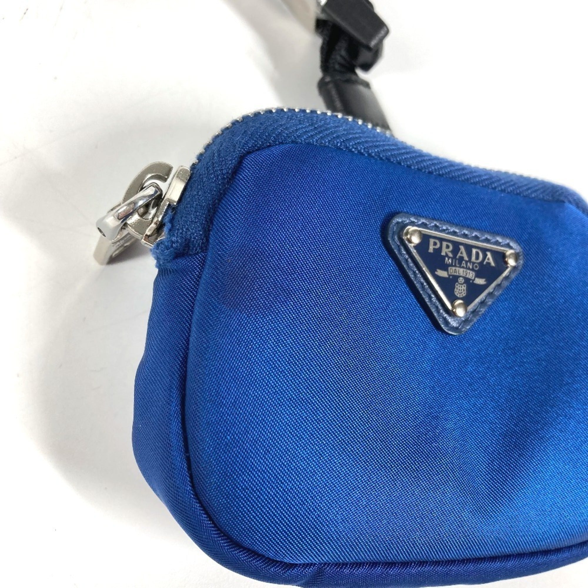 Prada Black Blue Nylon Handbag Pouch (Pre-Owned)