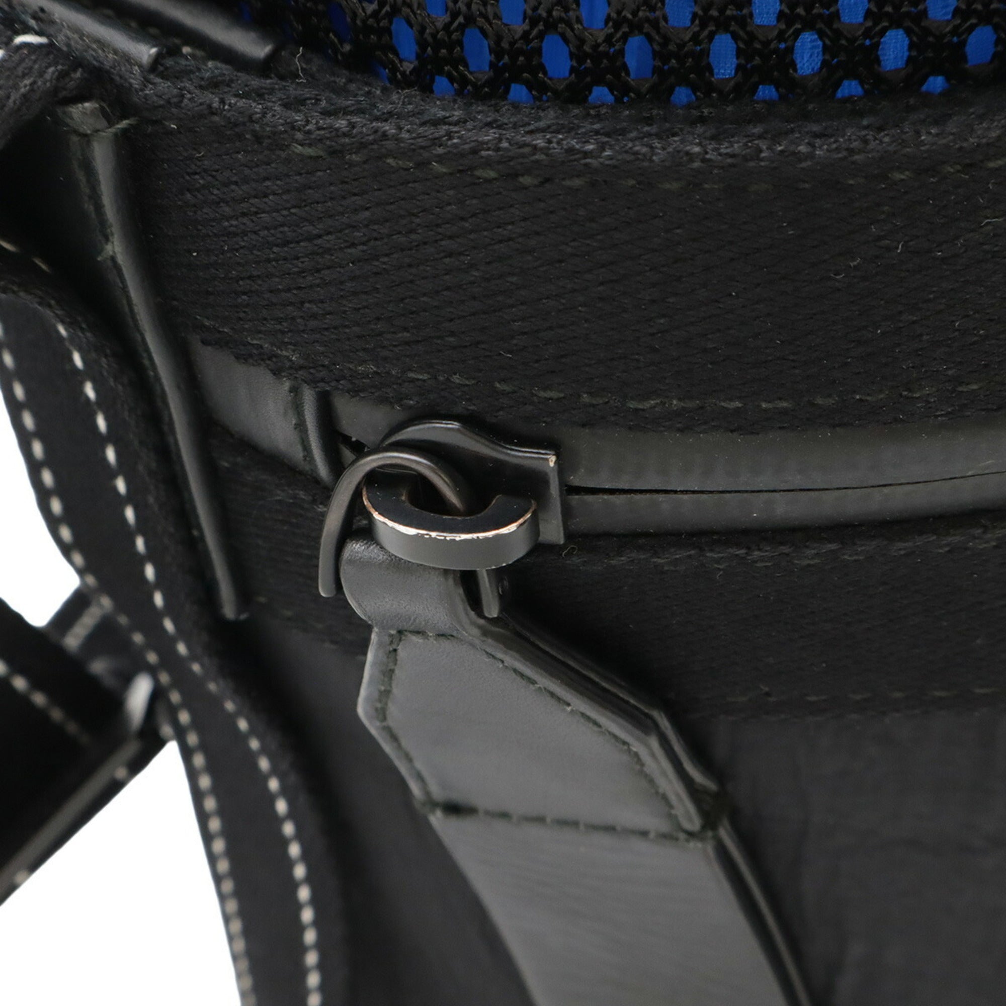 Bottega Veneta Black Blue Nylon Shoulder Bag (Pre-Owned)