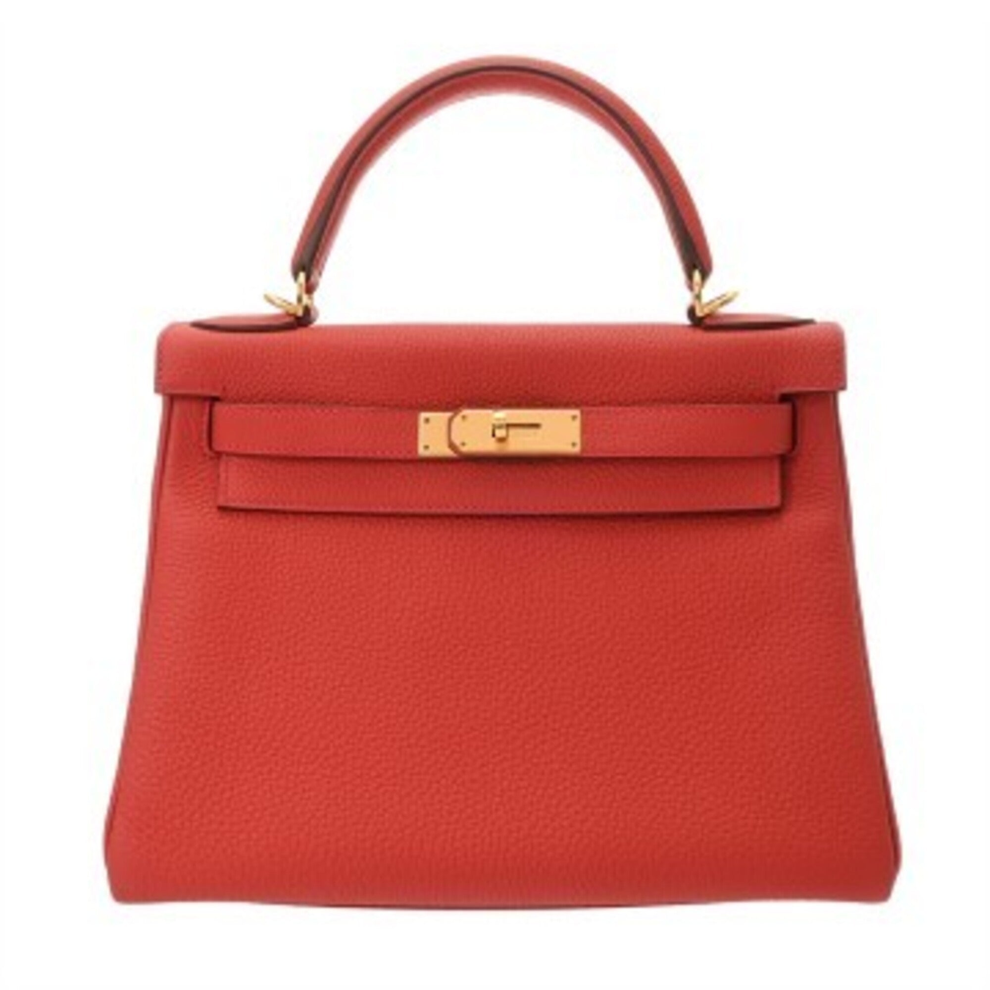 Hermes Vermilion Taurillon Clemence Leather Handbag (Pre-Owned)