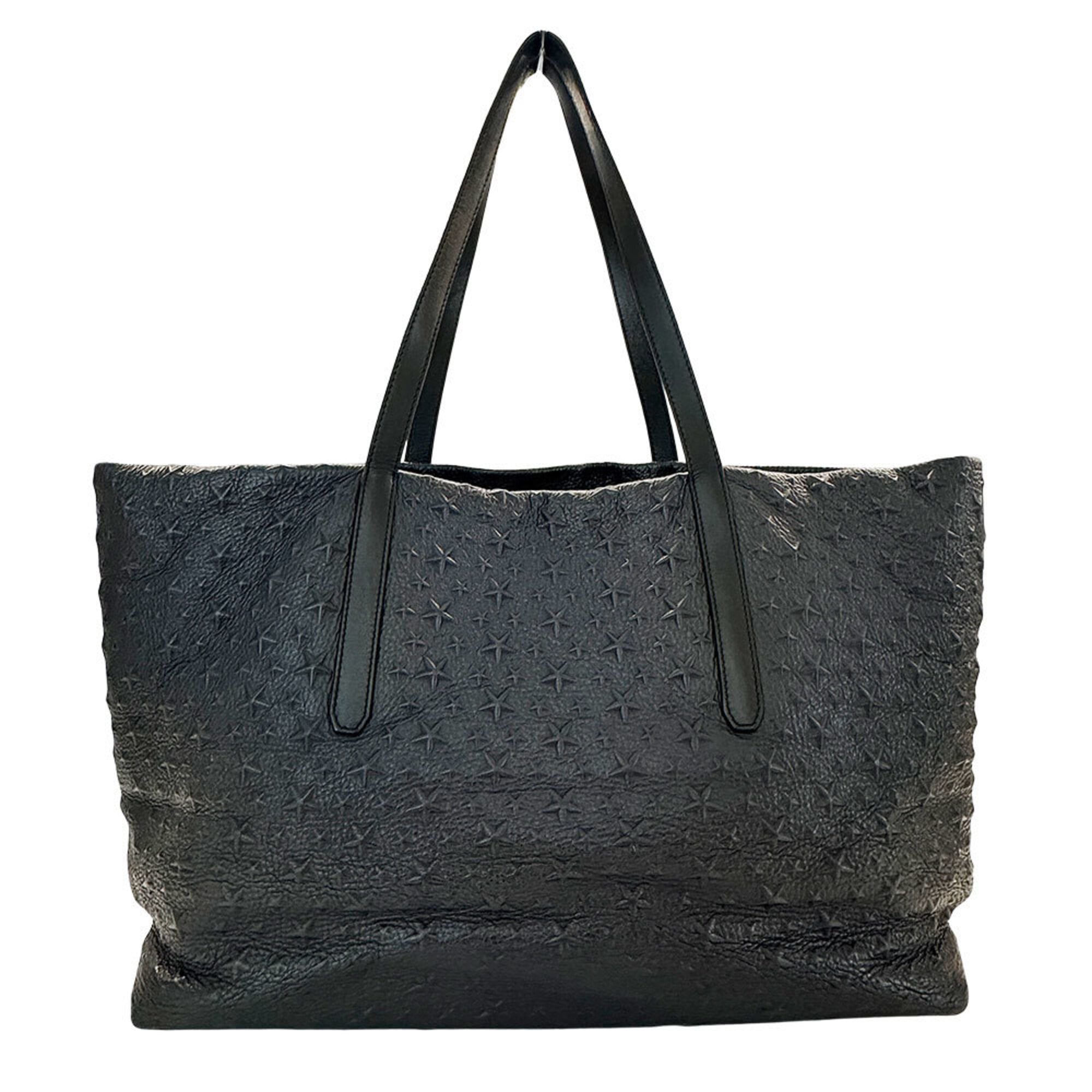 Jimmy Choo Black Camouflage Leather Handbag Tote Bag (Pre-Owned)