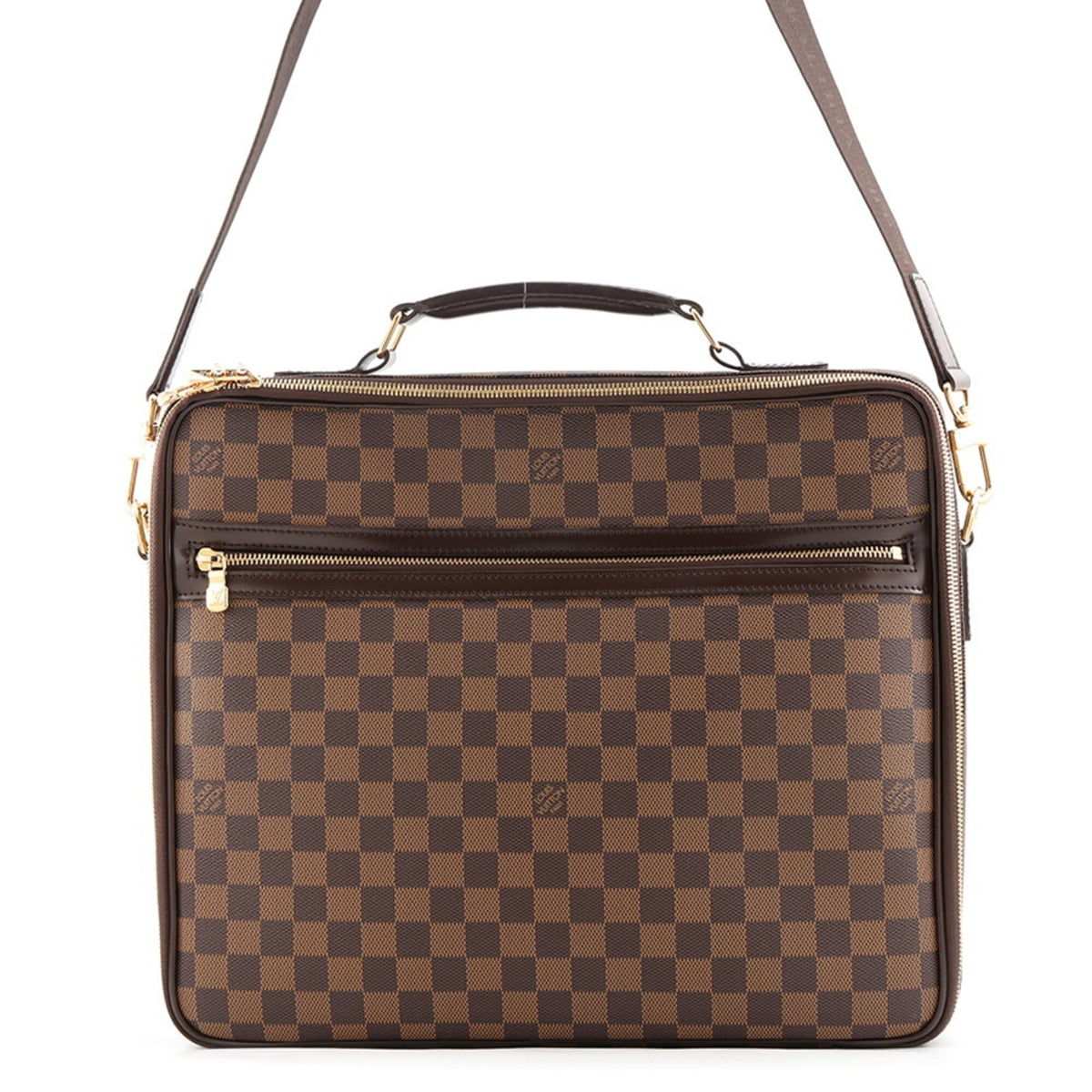 Louis Vuitton Brown Damier Canvas Ebene Exotic Leather Handbag (Pre-Owned)