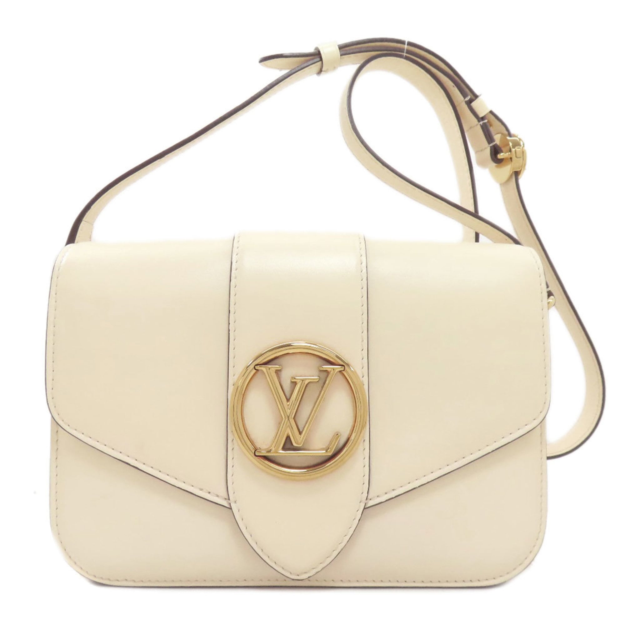 Louis Vuitton Cream Leather Shoulder Bag (Pre-Owned)