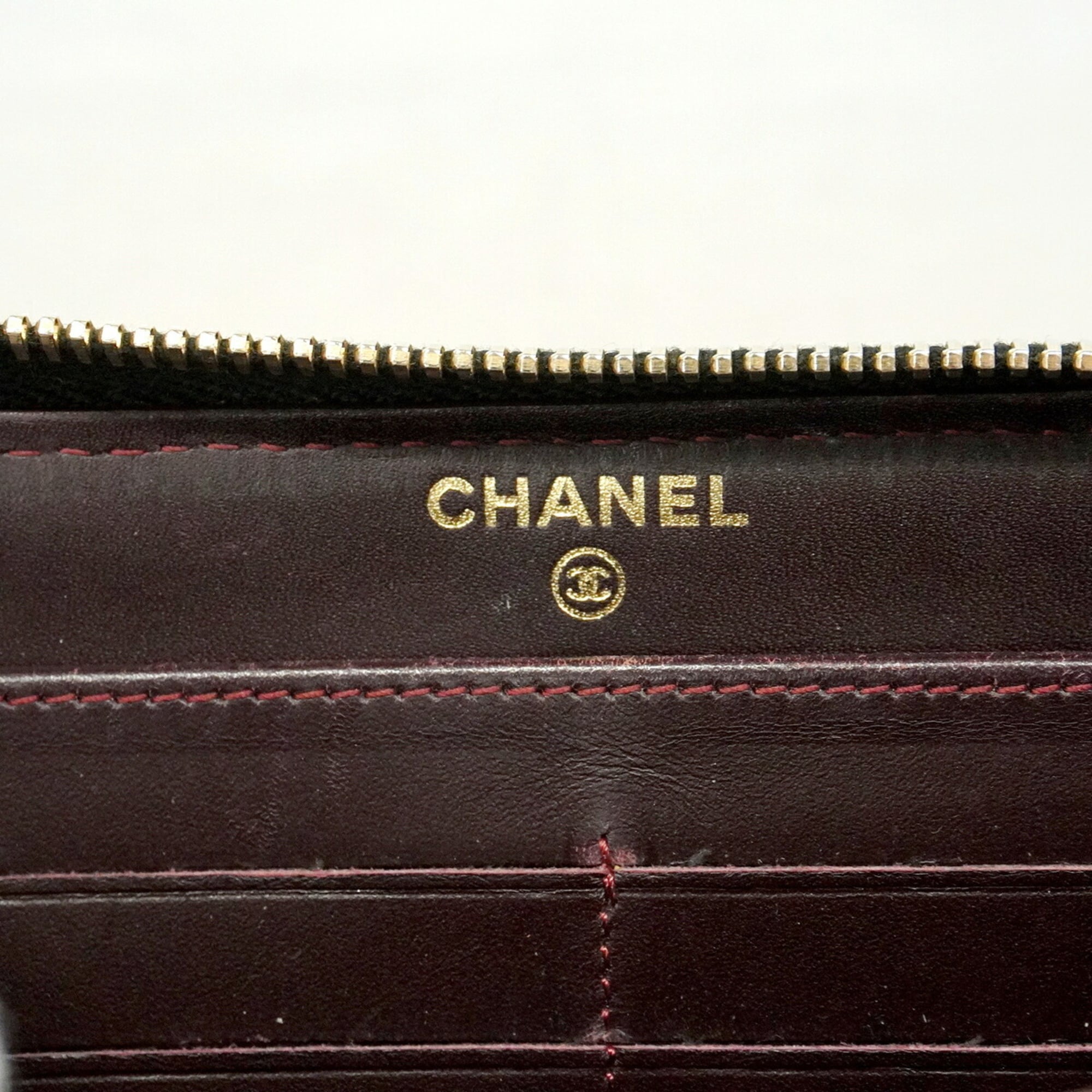 Chanel Black Grained Calfskin Long Wallet (Bi-Fold) (Pre-Owned)