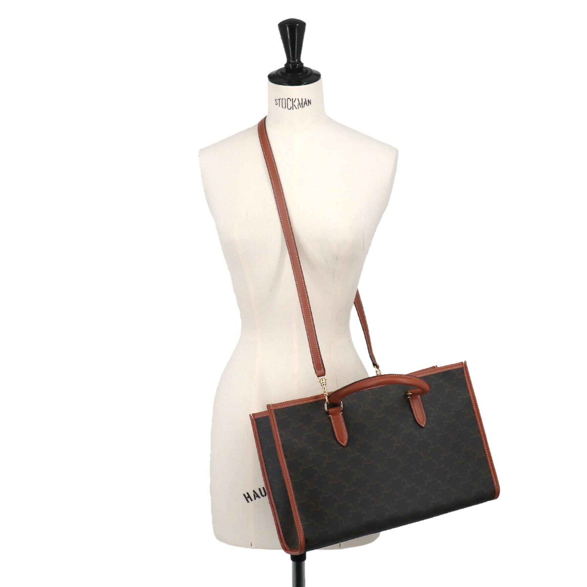 Celine Black Brown Pvc Leather Handbag Tote Bag (Pre-Owned)