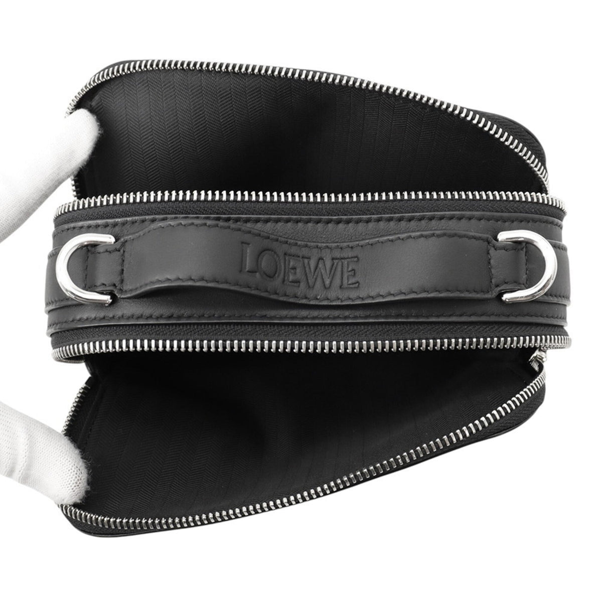 Loewe Black Leather Shoulder Bag Sling Bag (Pre-Owned)