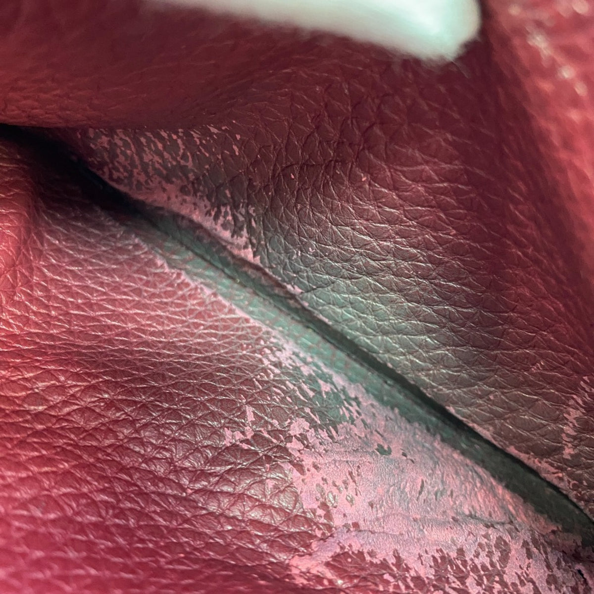 Hermes Red Color Taurillon Clemence Leather Long Wallet (Bi-Fold) (Pre-Owned)