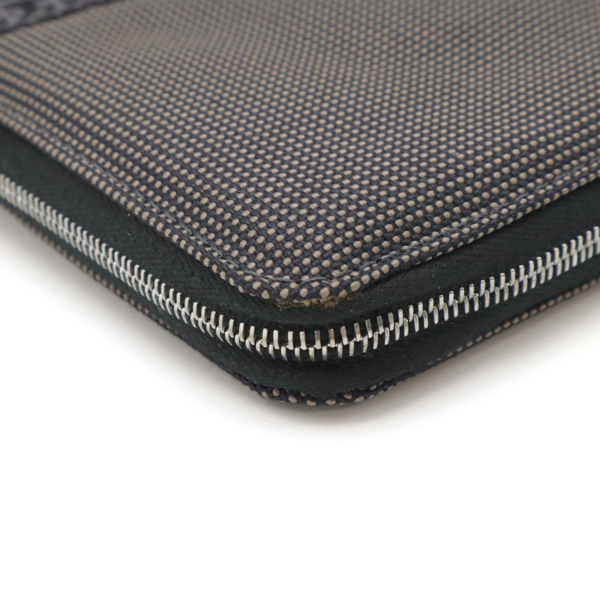 Hermes Her Line Gray Canvas Long Wallet (Bi-Fold) (Pre-Owned)