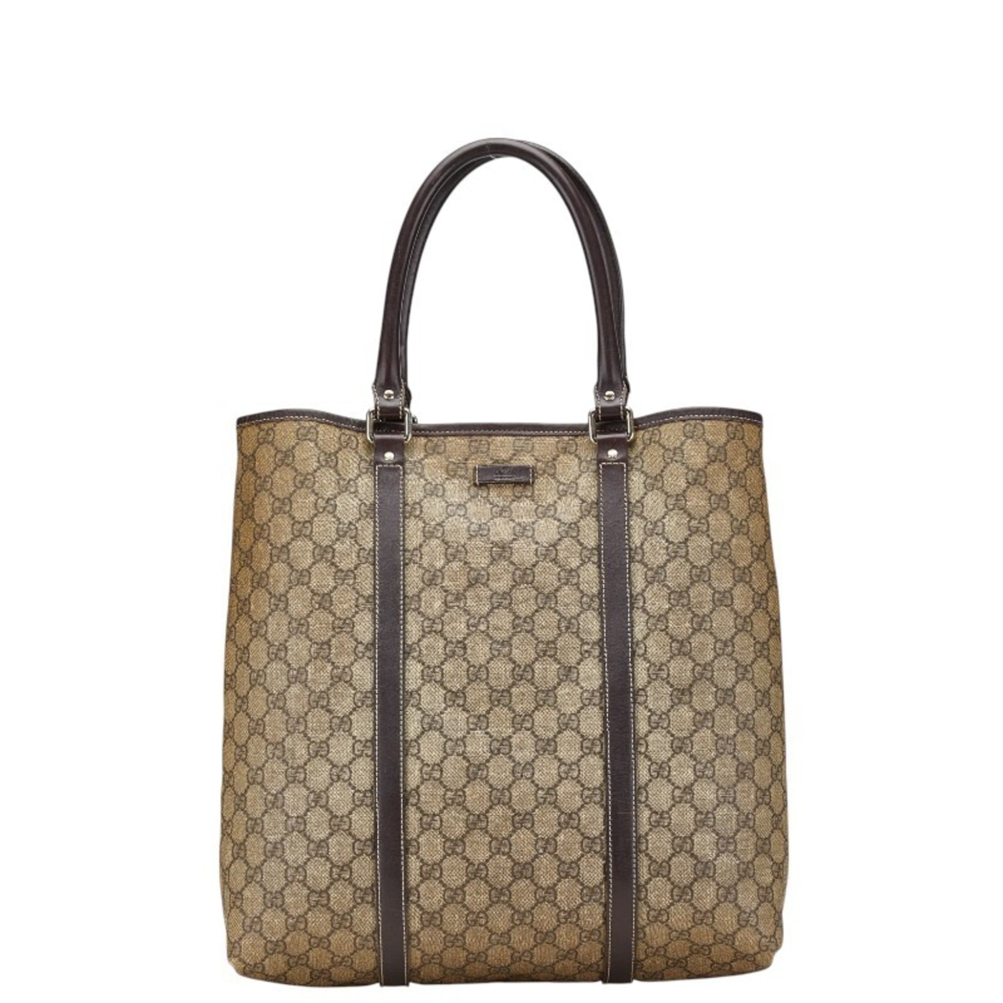 Gucci Beige Brown Pvc Leather Shoulder Bag Tote Bag (Pre-Owned)