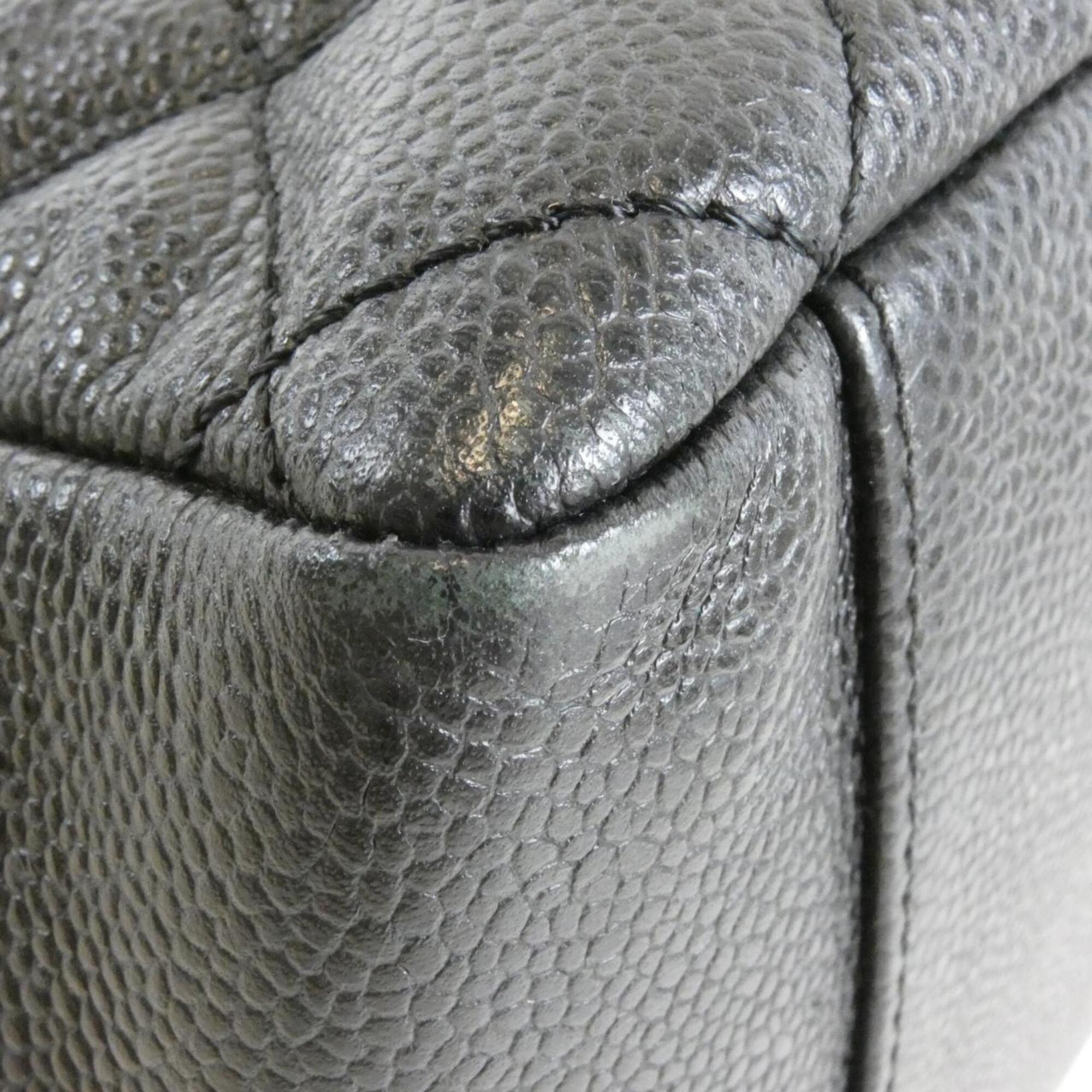 Chanel Black Grained Calfskin Shoulder Bag (Pre-Owned)