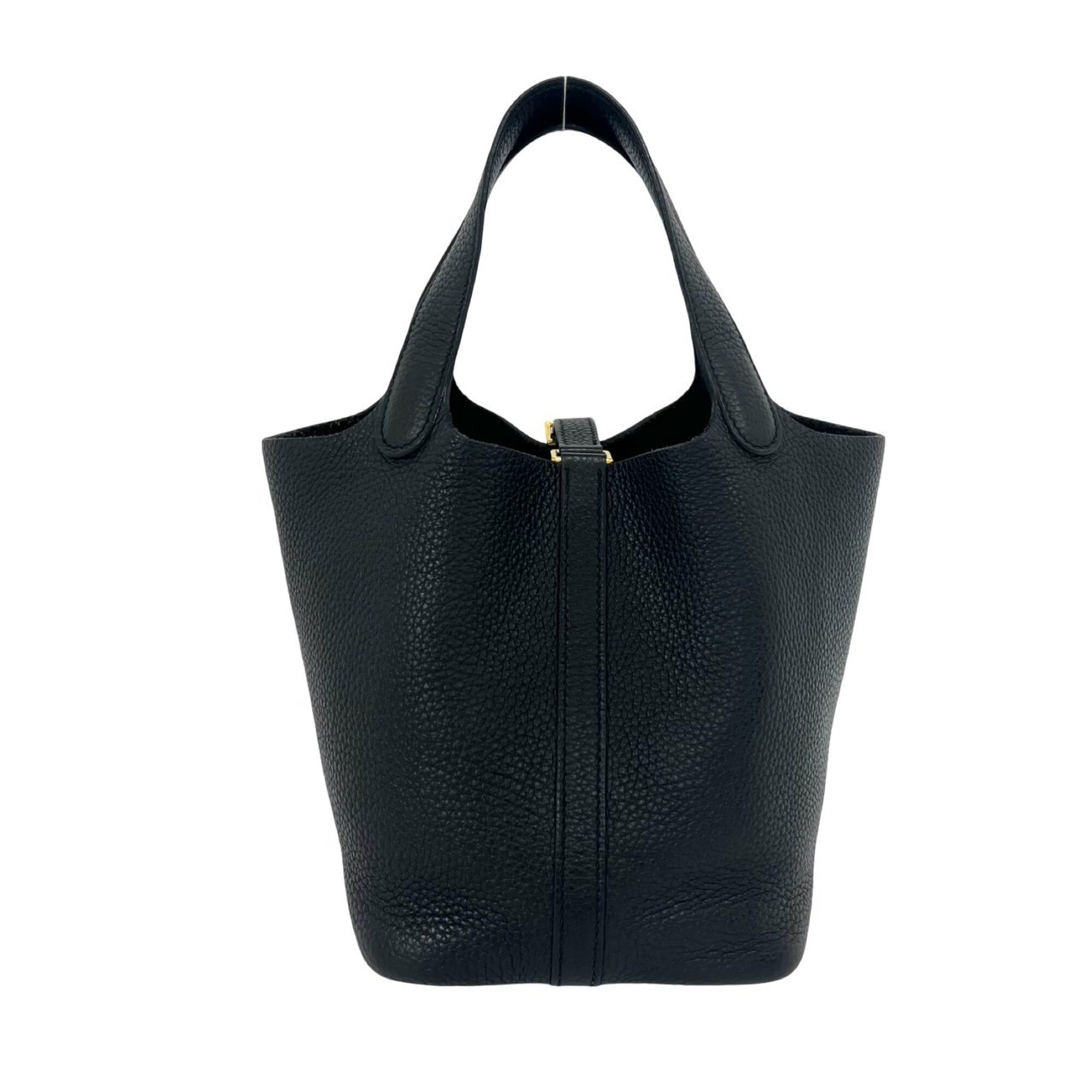 Hermes Black Taurillon Clemence Leather Handbag Tote Bag (Pre-Owned)