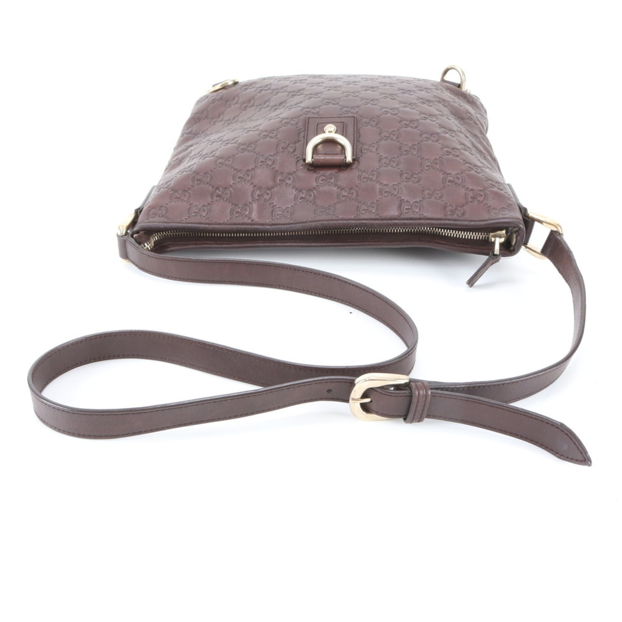 Gucci Abbey Brown Leather Shoulder Bag (Pre-Owned)