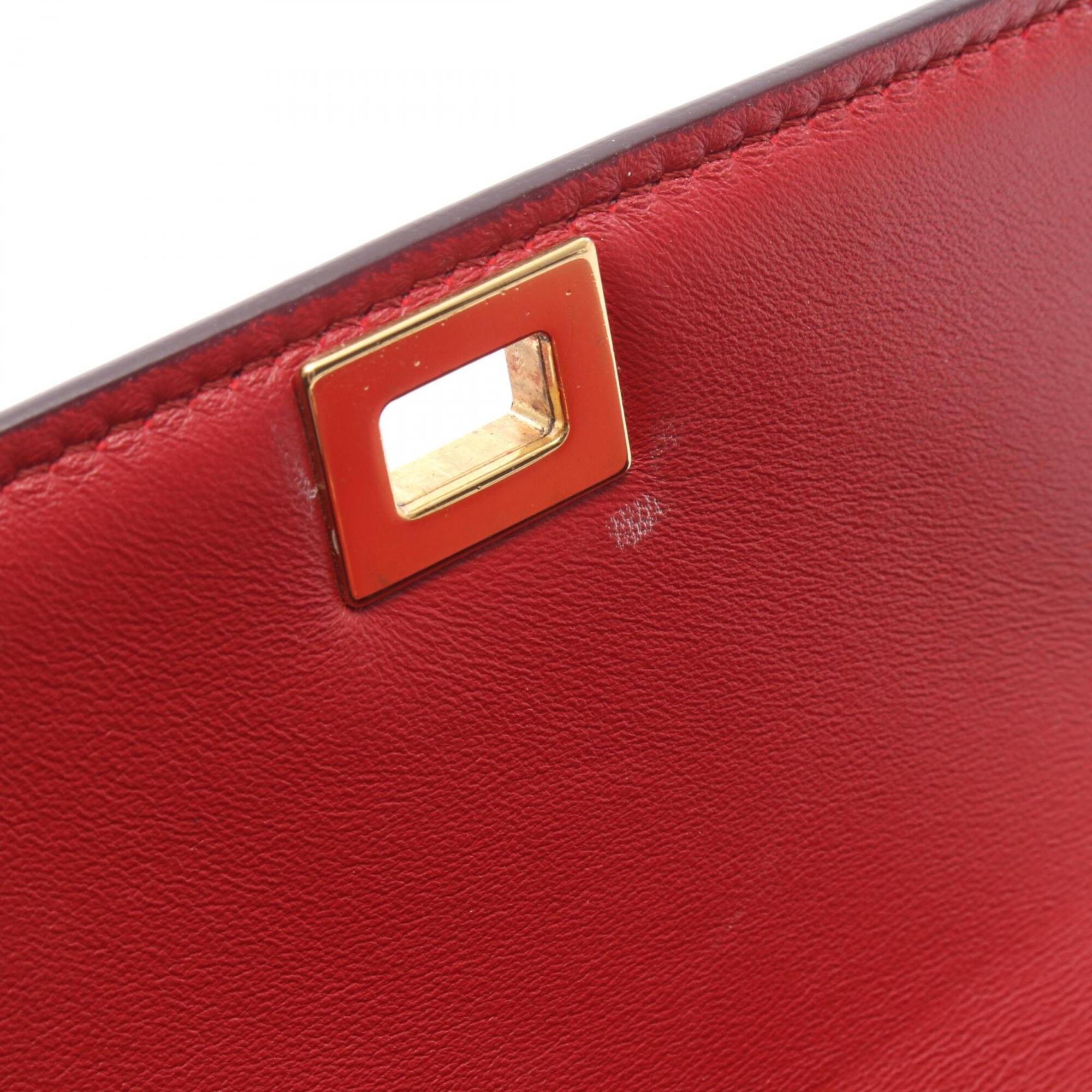 Celine Red Color Leather Handbag Shoulder Bag (Pre-Owned)