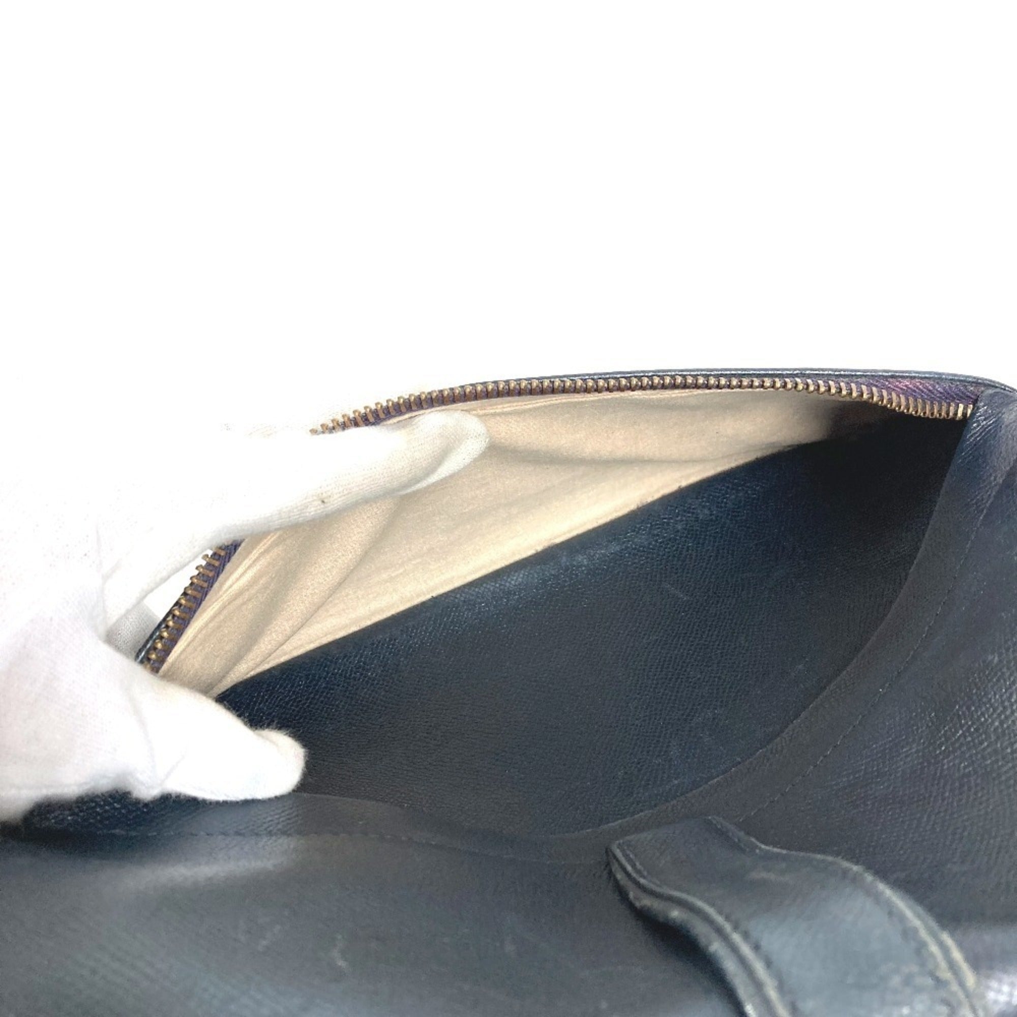 Hermes Navy Leather Shoulder Bag (Pre-Owned)