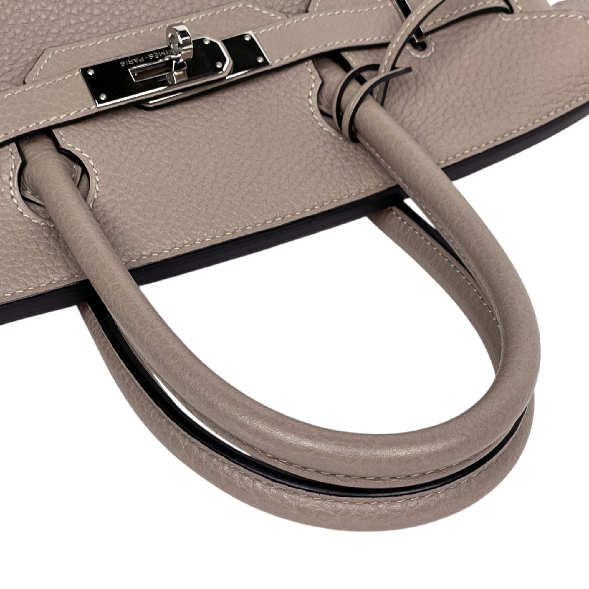 Hermes Birkin Gris Tourterelle Taurillon Clemence Leather Handbag (Pre-Owned)