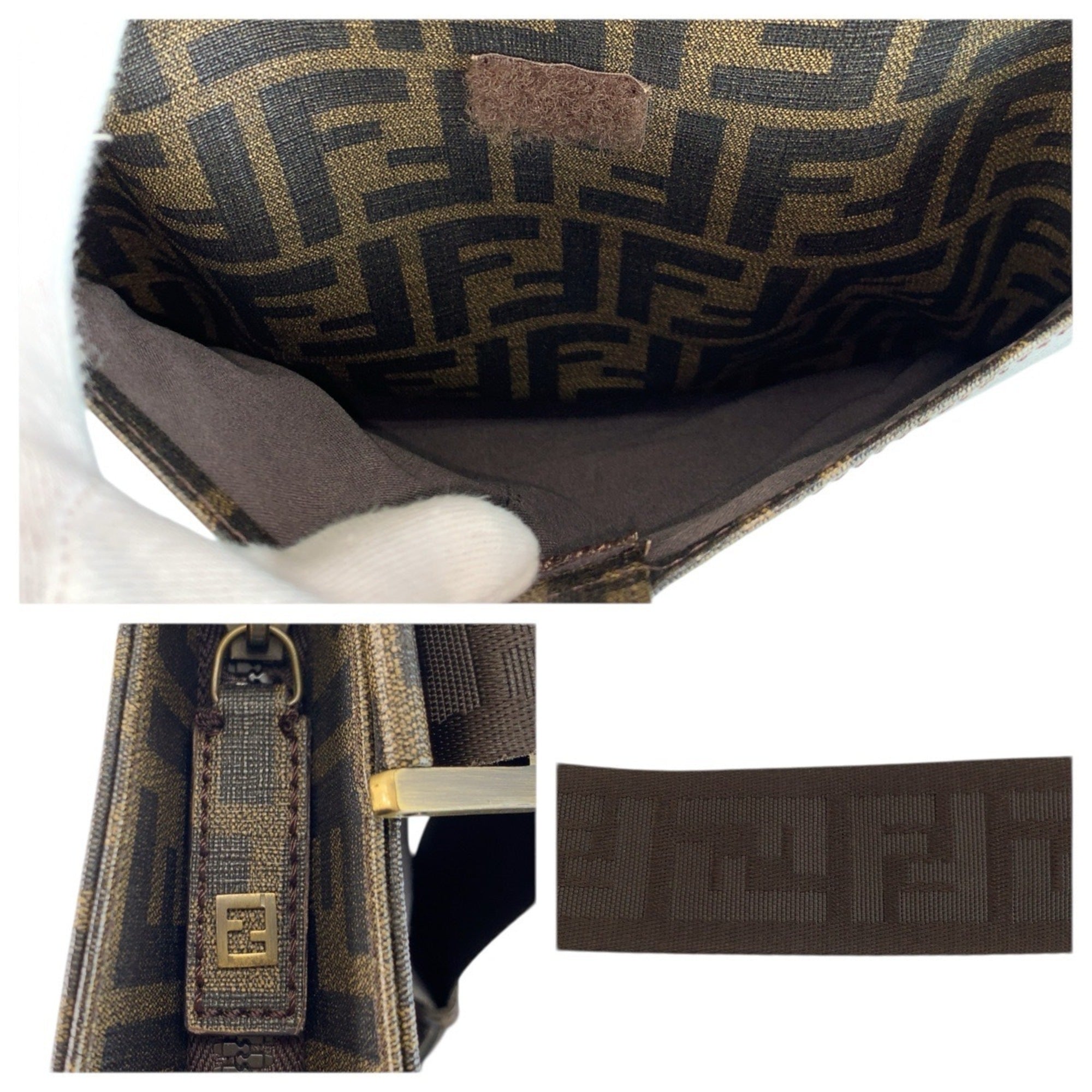 Fendi Brown Pvc Pochette Shoulder Bag (Pre-Owned)