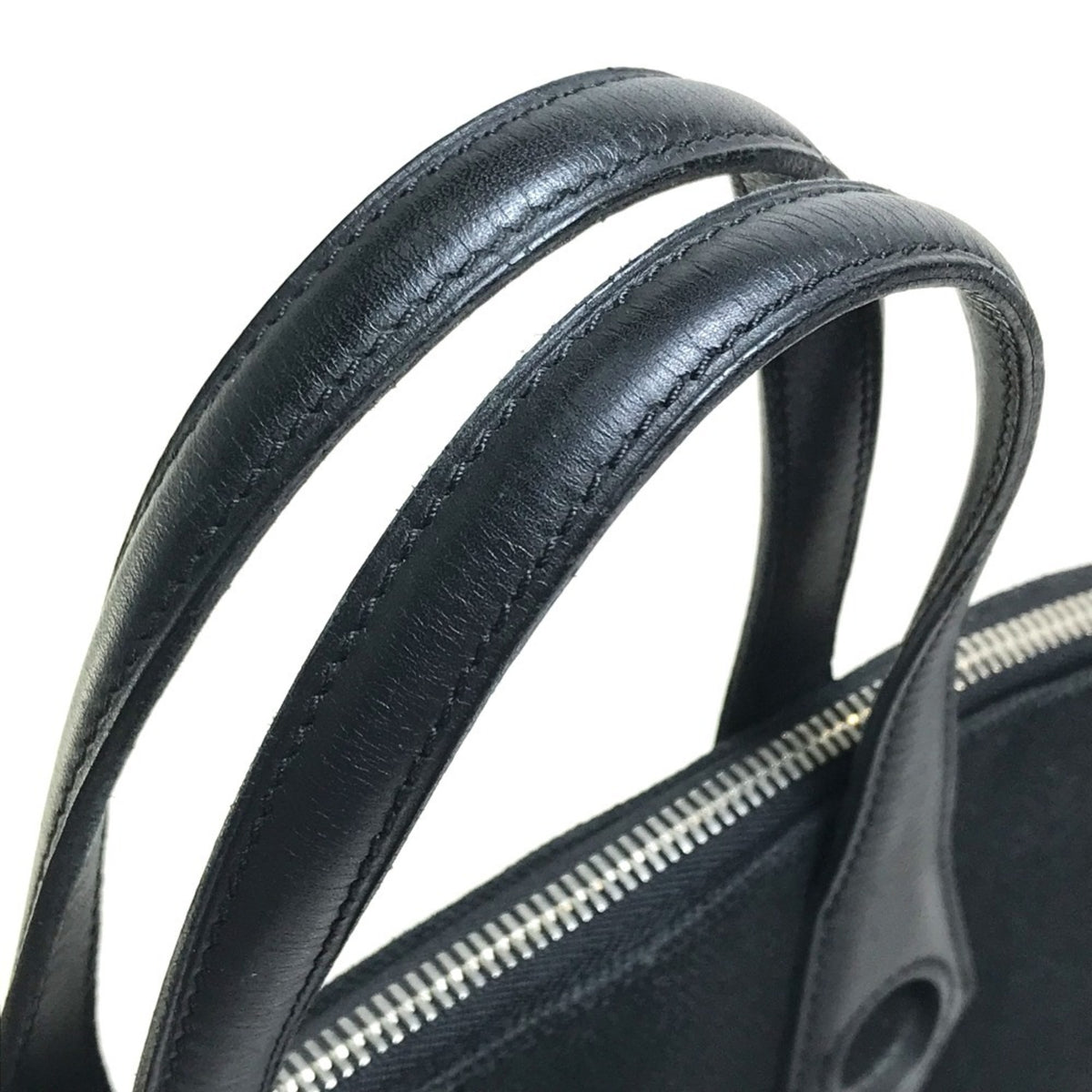 Hermes Black Toile H Handbag Tote Bag (Pre-Owned)