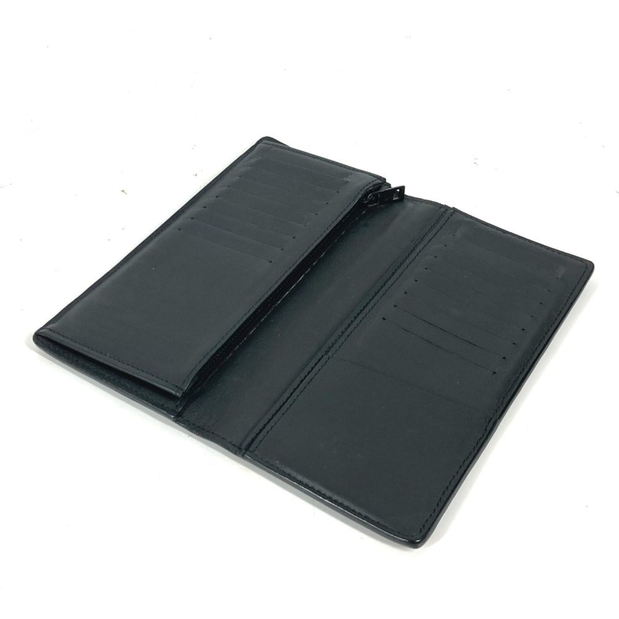 Louis Vuitton Black Leather Long Wallet (Bi-Fold) (Pre-Owned)