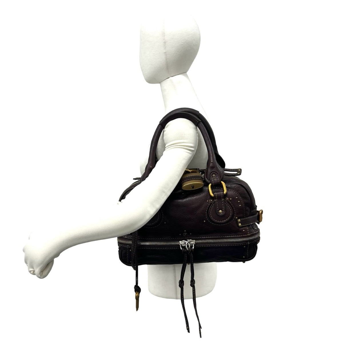 Chloé Brown Leather Boston Bag Handbag (Pre-Owned)