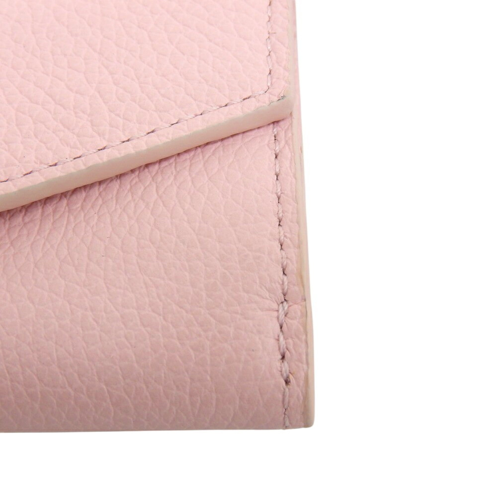Louis Vuitton Pink Leather Wallet (Tri-Fold) (Pre-Owned)