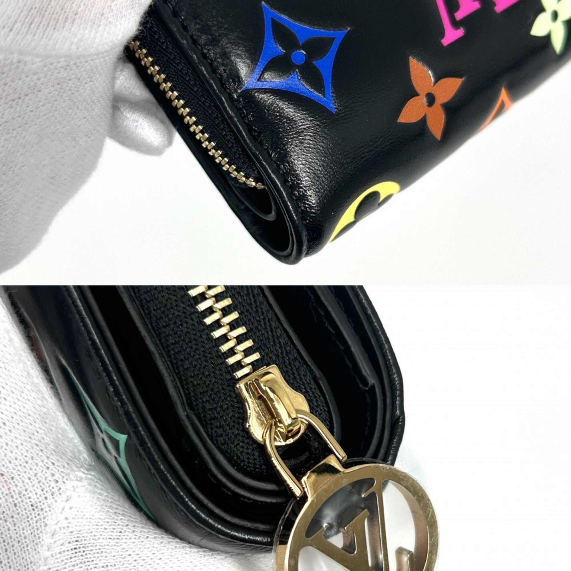 Louis Vuitton Black Multi-Color Leather Wallet (Bi-Fold) (Pre-Owned)