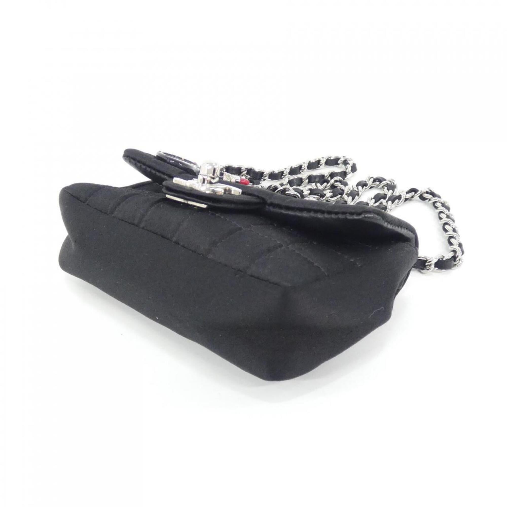 Chanel Black Silk Satin Shoulder Bag (Pre-Owned)