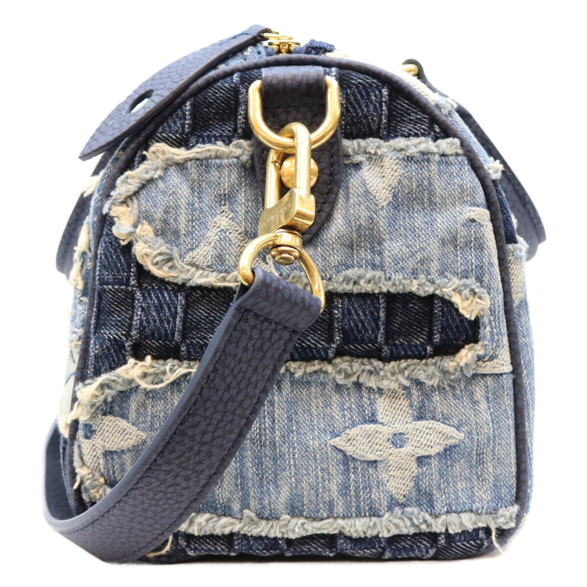 Louis Vuitton Gold Monogram Denim Boston Bag Shoulder Bag (Pre-Owned)