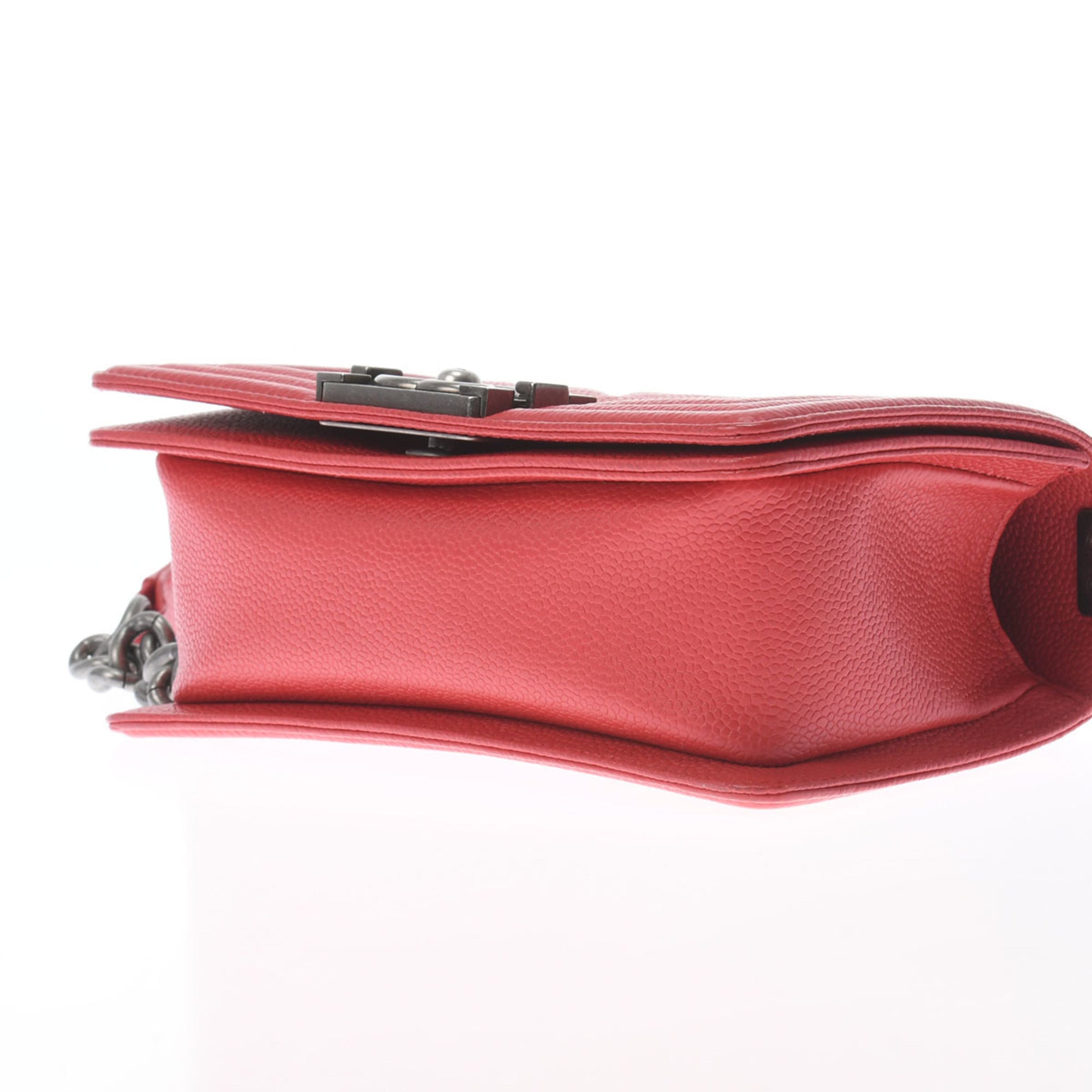 Chanel Red Color Caviar Leather Shoulder Bag (Pre-Owned)