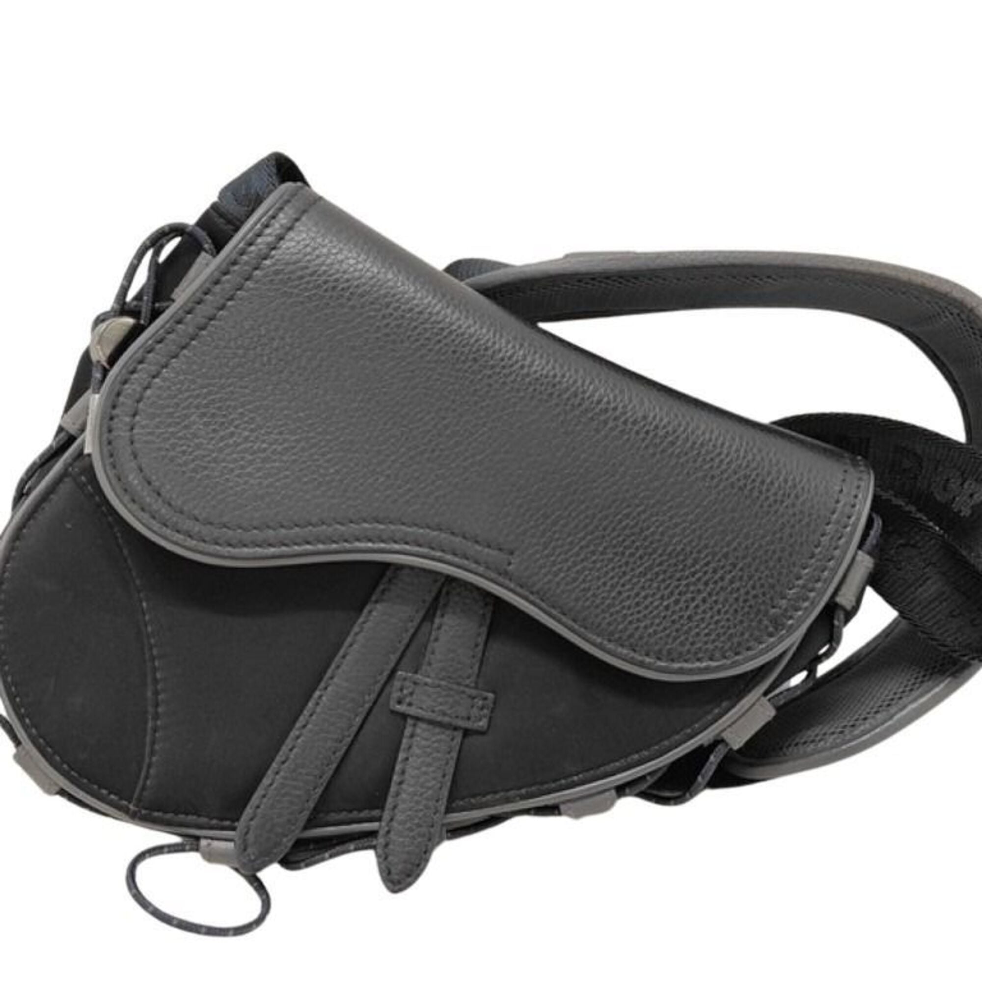 Christian Dior Black Nylon Leather Shoulder Bag (Pre-Owned)