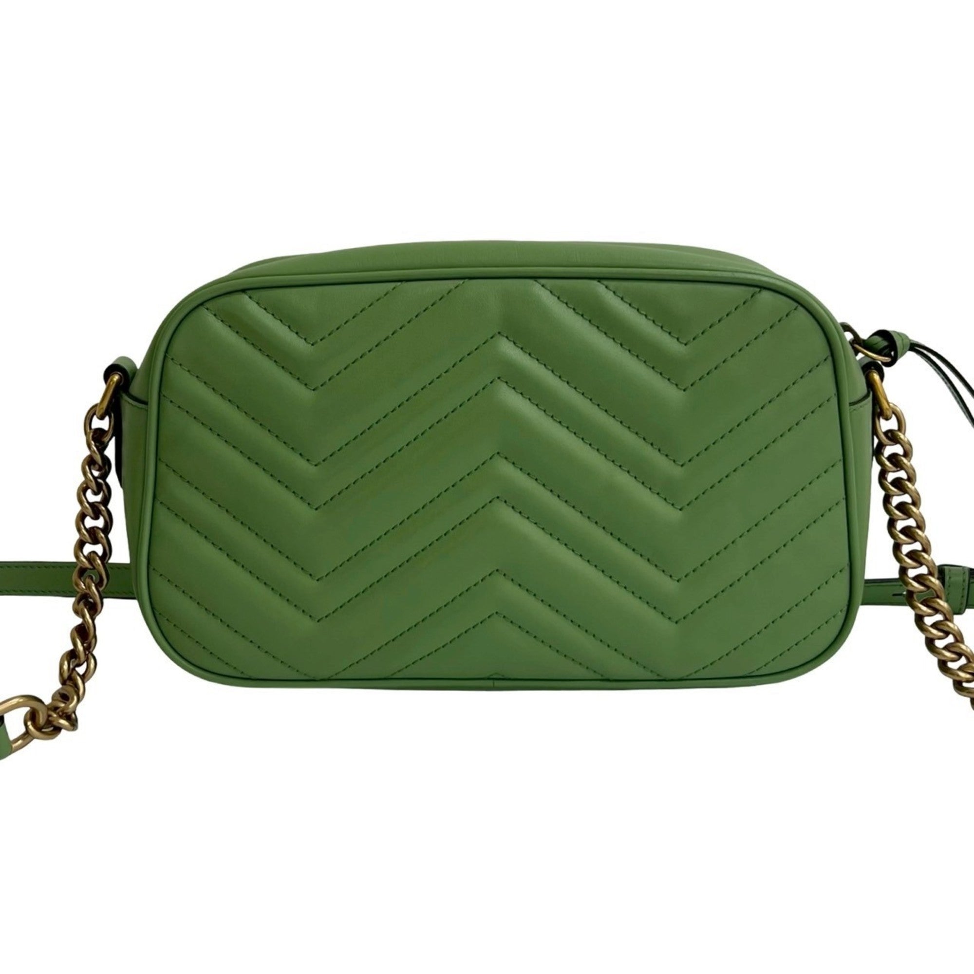 Gucci Green Leather Pochette Shoulder Bag (Pre-Owned)