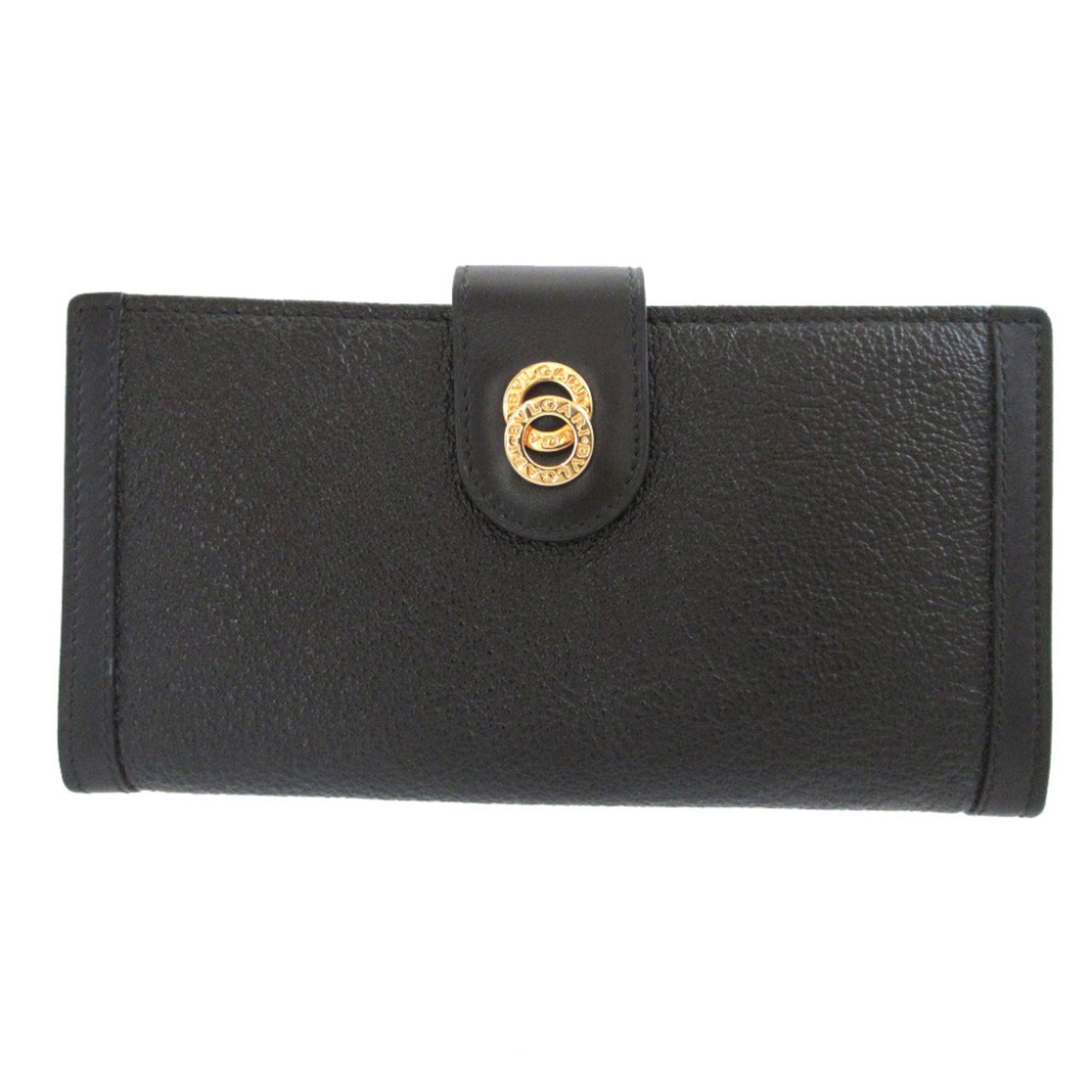 Bvlgari Black Leather Long Wallet (Bi-Fold) (Pre-Owned)