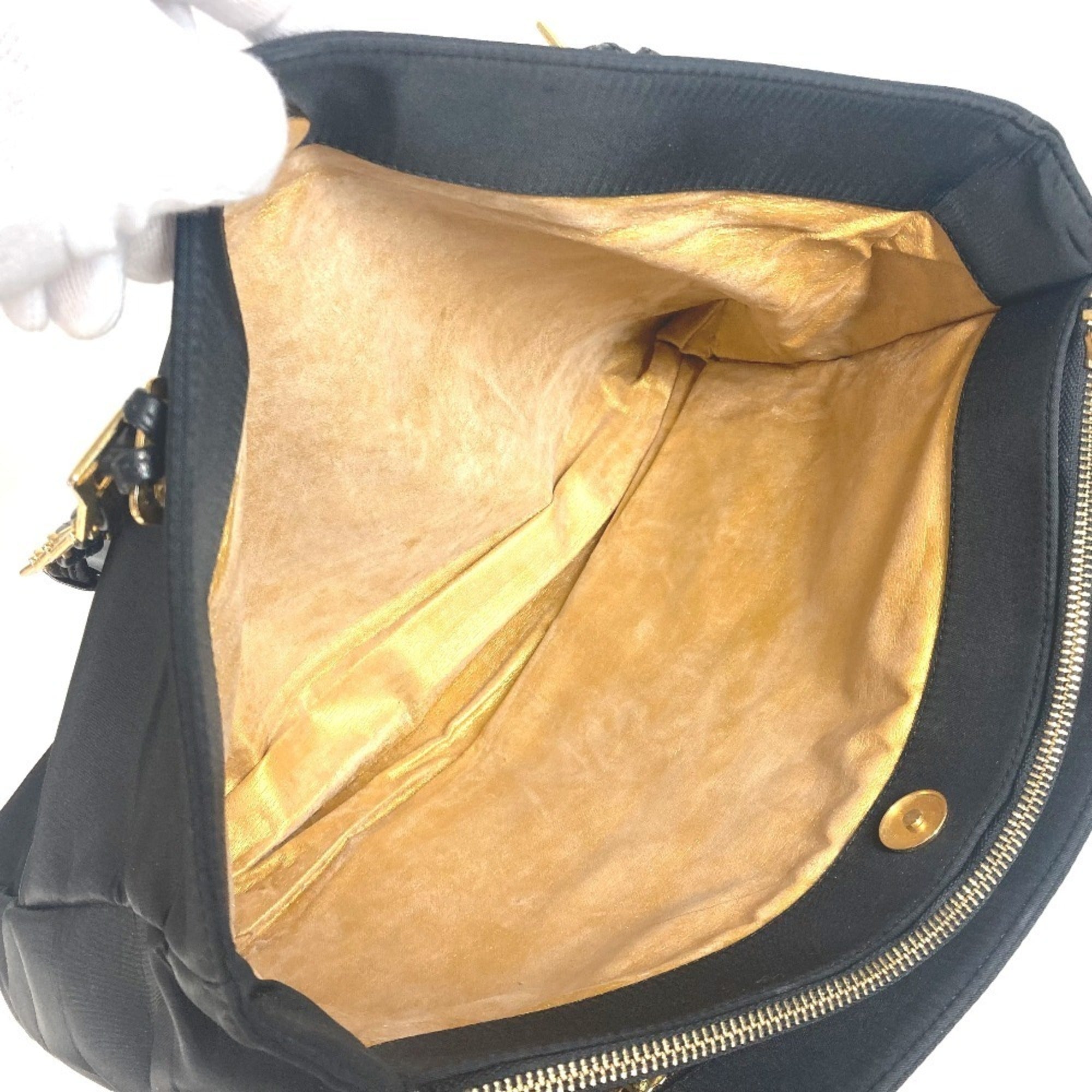 Versace Black Nylon Shoulder Bag Tote Bag (Pre-Owned)
