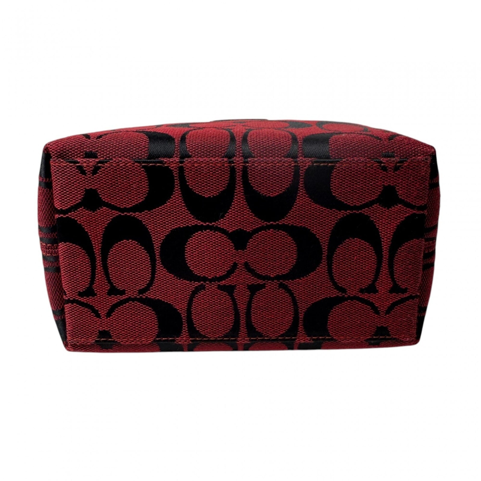 Coach Red Color Canvas Handbag Pouch (Pre-Owned)
