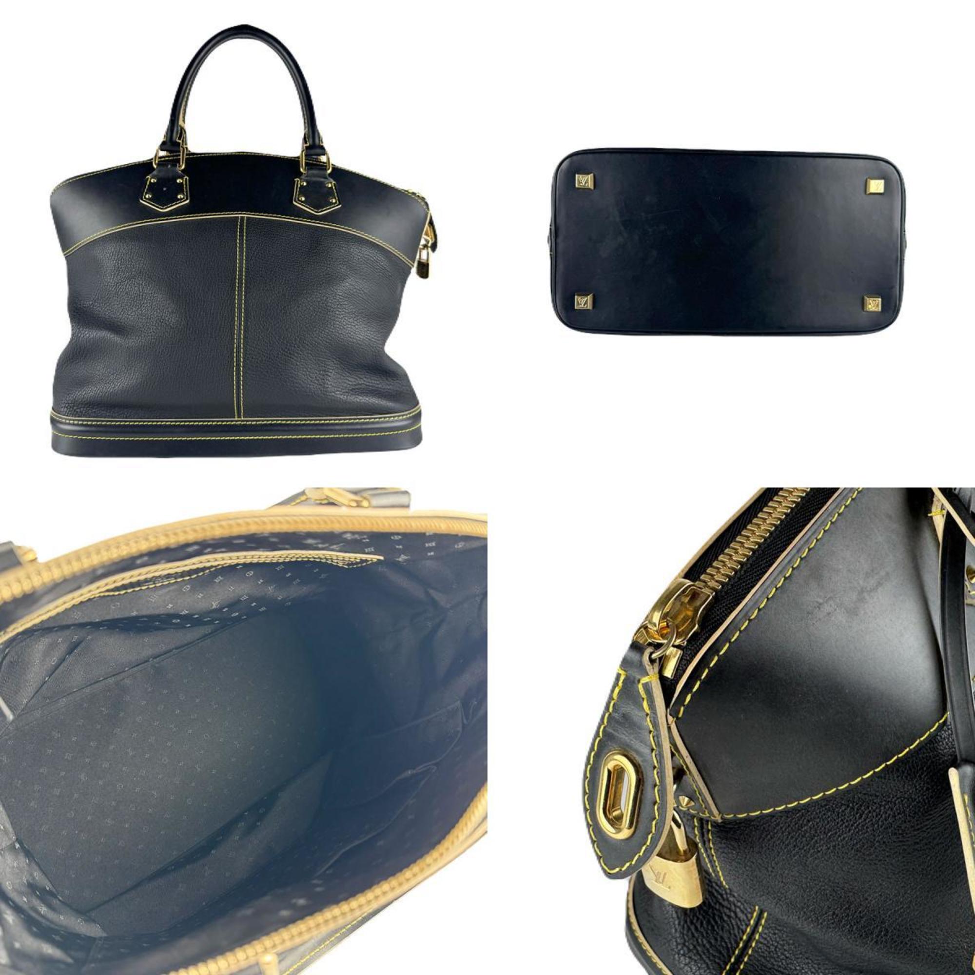 Louis Vuitton Noir Leather Handbag (Pre-Owned)