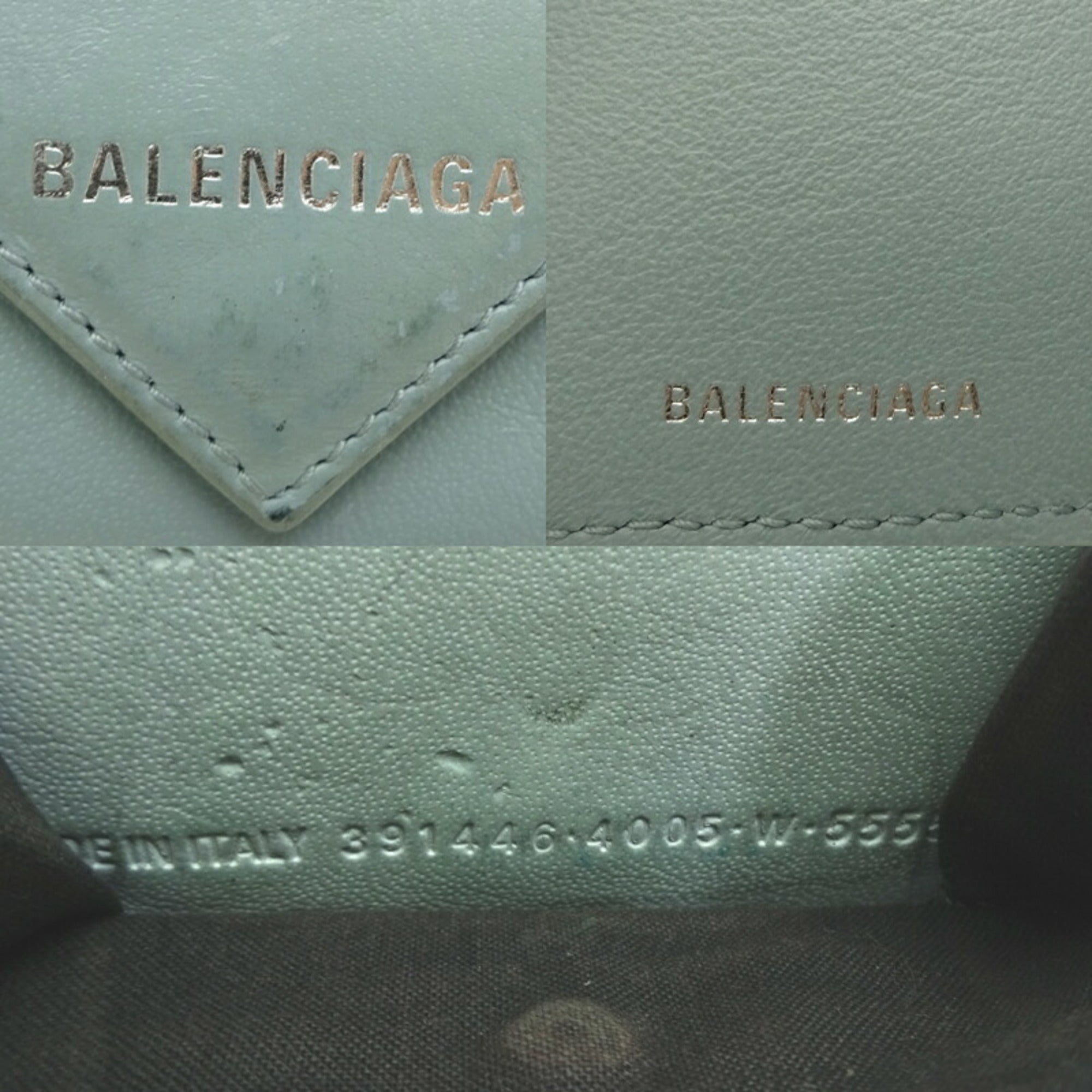 Balenciaga Light Blue Leather Wallet (Tri-Fold) (Pre-Owned)