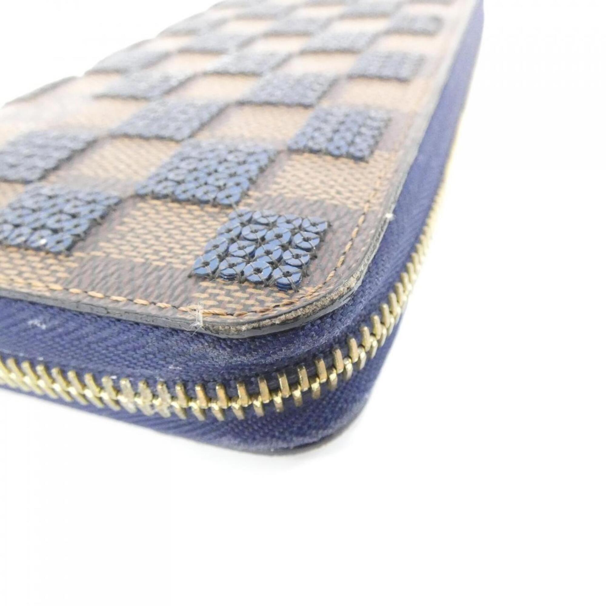 Louis Vuitton Blue Ebene Coated Canvas Spangles Long Wallet (Bi-Fold) (Pre-Owned)