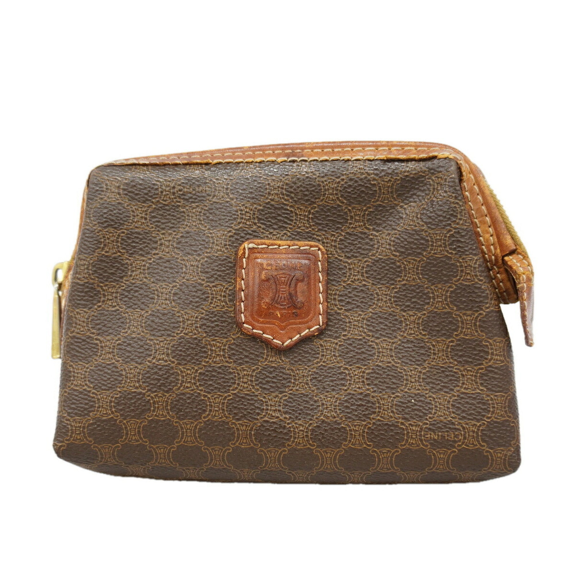 Celine Brown Pvc Pouch (Pre-Owned)