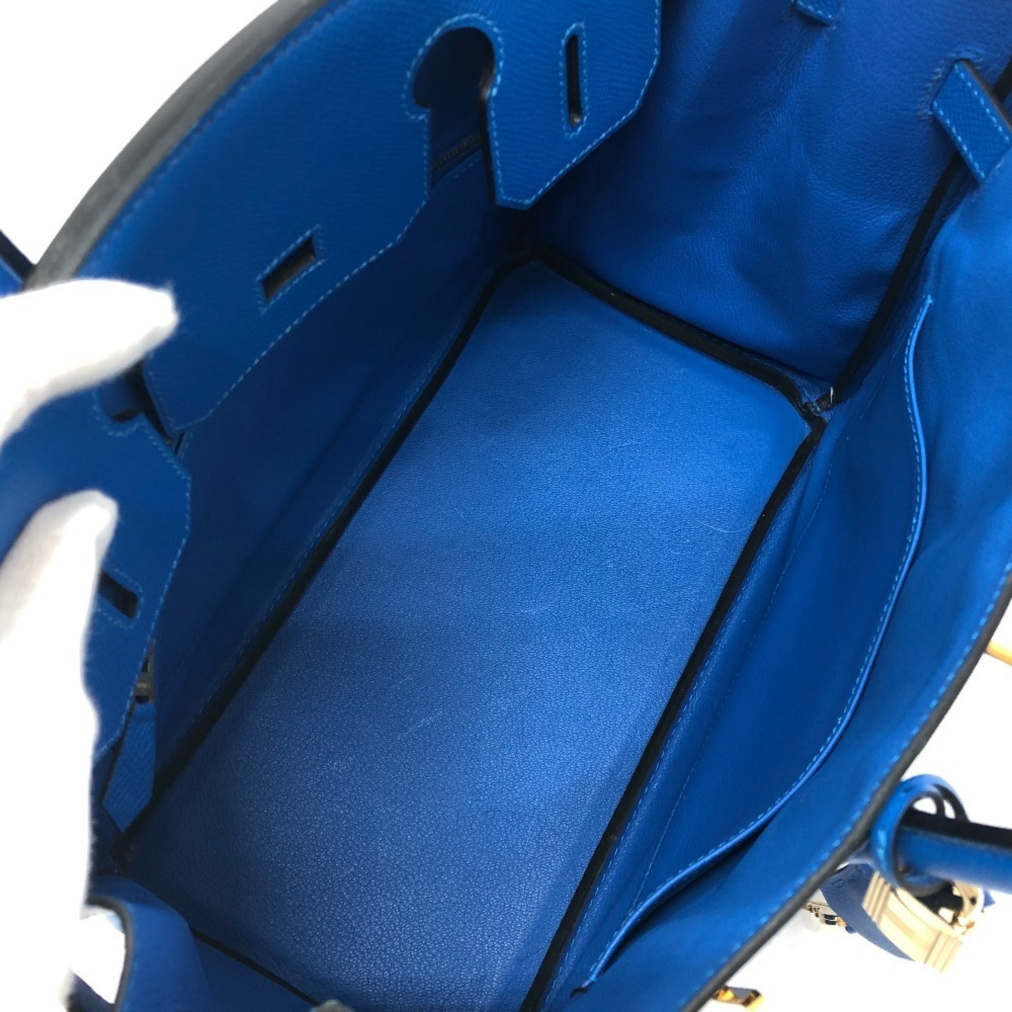 Hermes Blue Blue Hydra Epsom Leather Handbag (Pre-Owned)