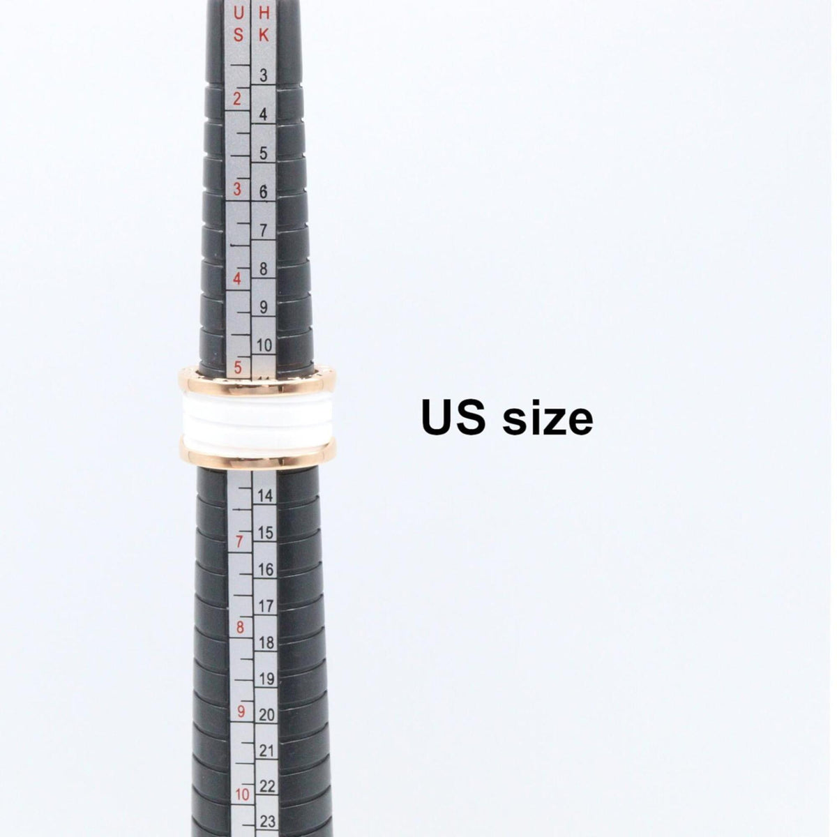 Bvlgari Gold White Pink Gold (18K) Ceramic Band Ring (Pre-Owned)