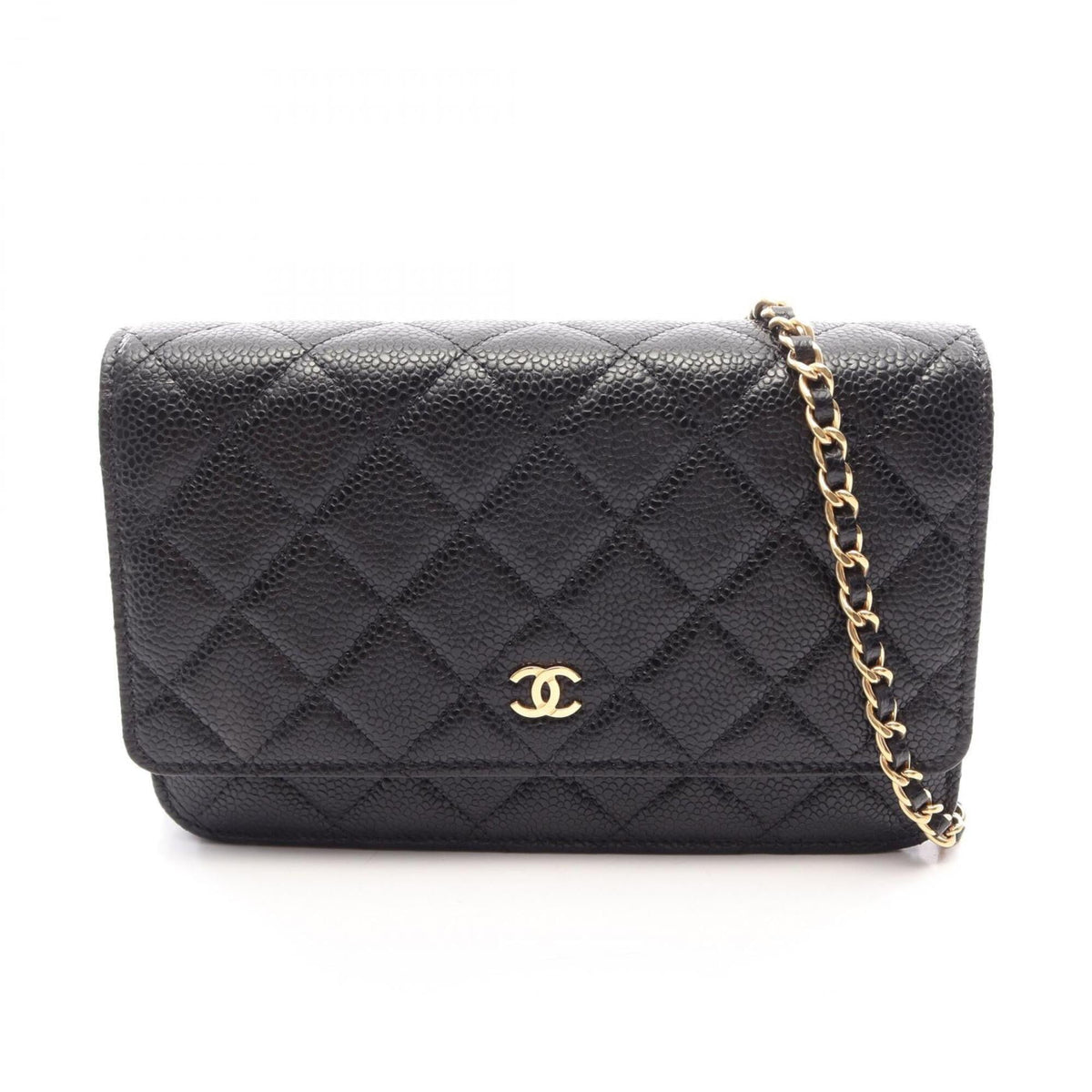 Chanel Black Grained Calfskin Handbag Shoulder Bag (Pre-Owned)