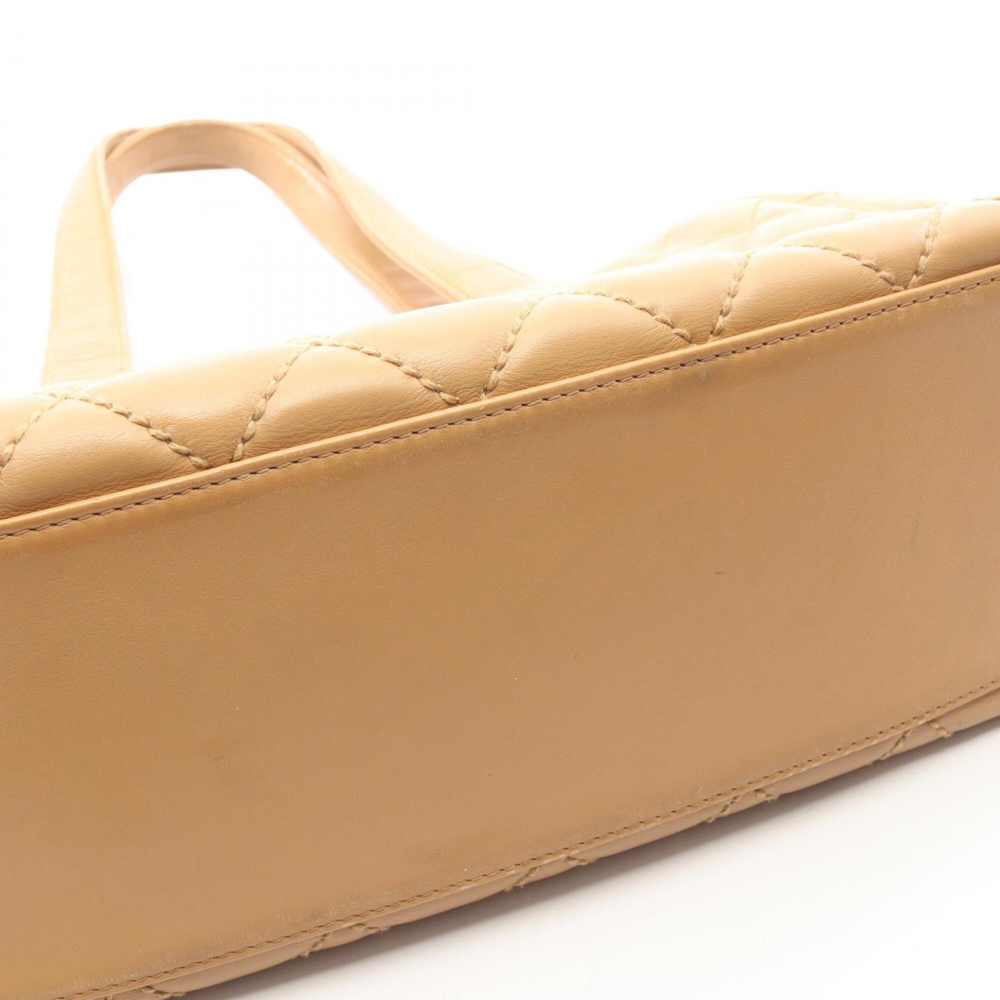 Chanel Beige Leather Handbag Tote Bag (Pre-Owned)