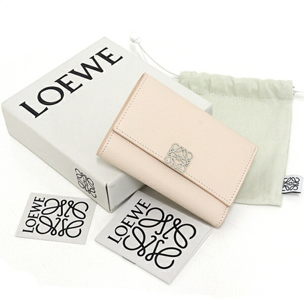Loewe Beige Leather Wallet (Tri-Fold) (Pre-Owned)