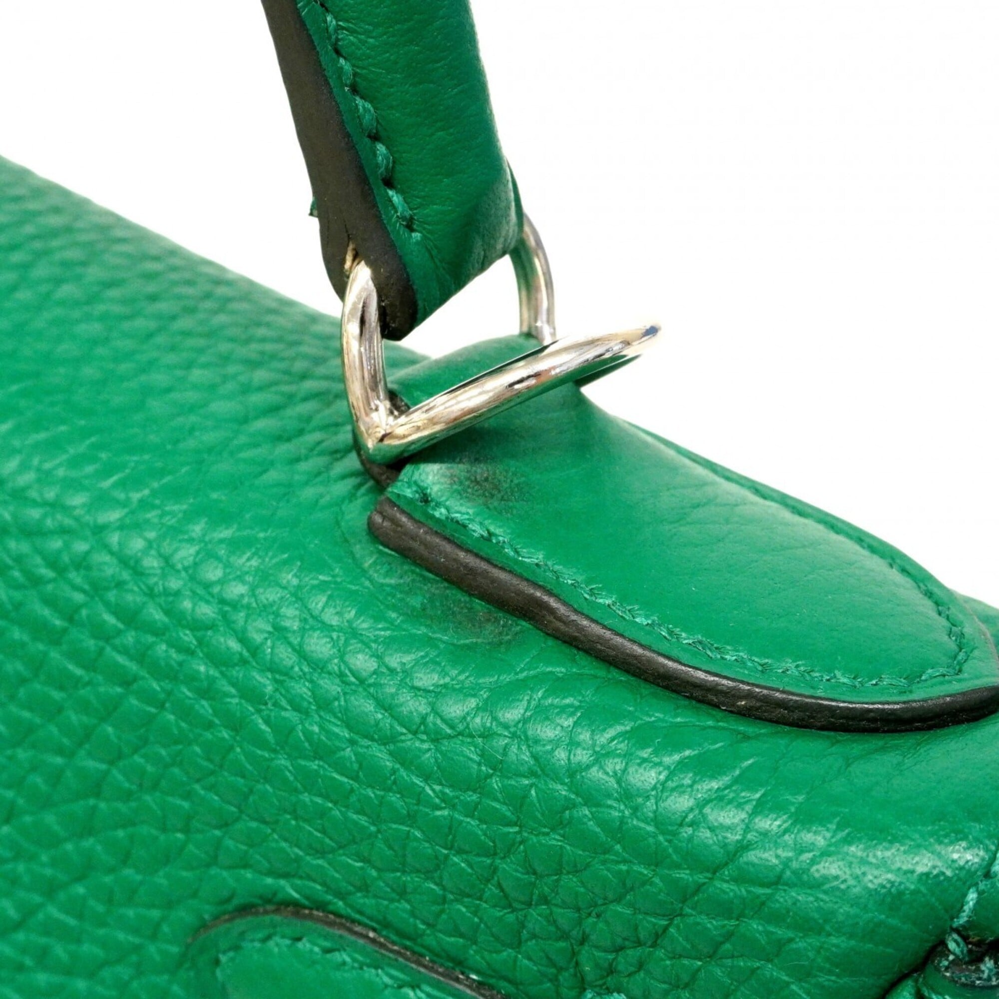 Hermes Green Taurillon Clemence Leather Handbag (Pre-Owned)